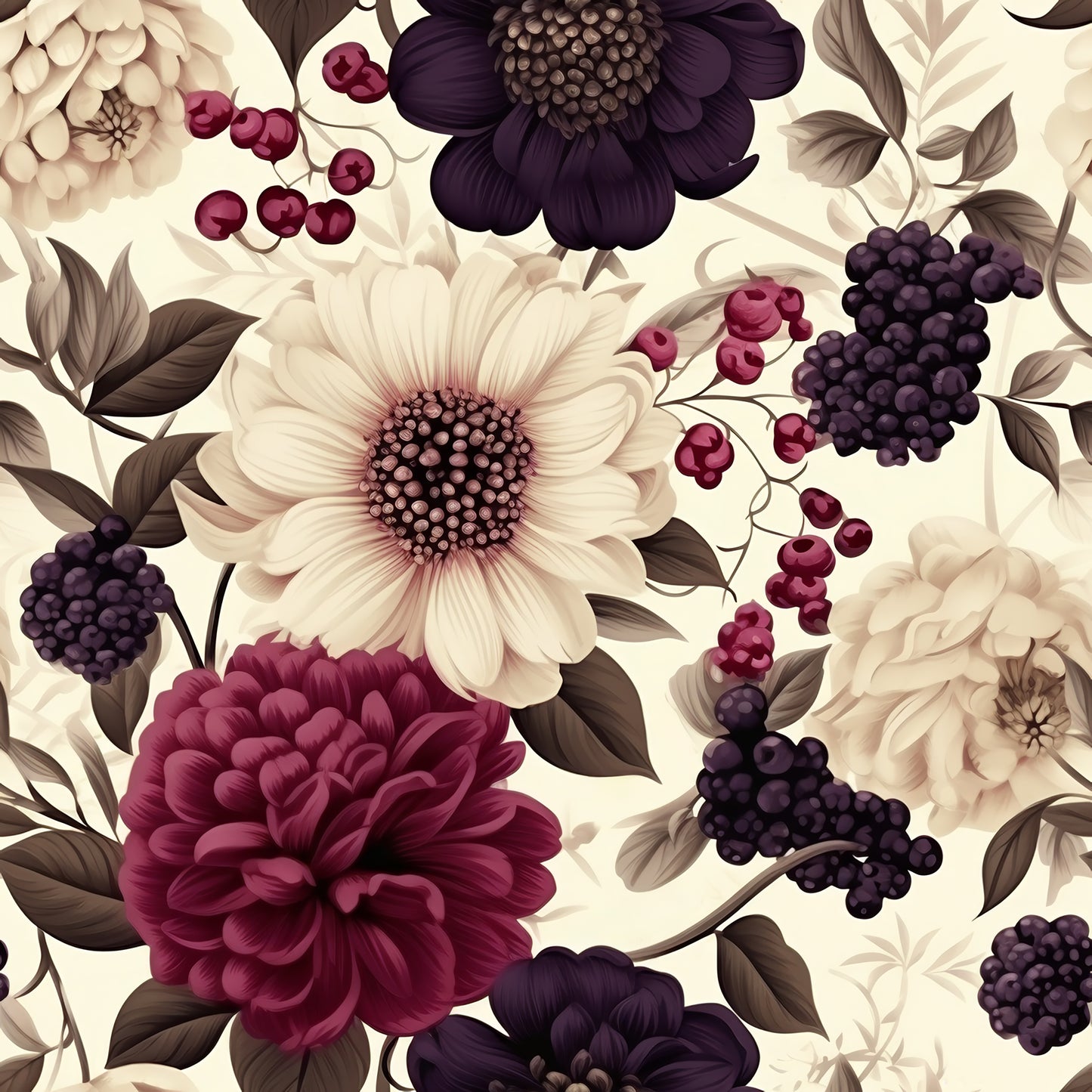PLUM FLORAL VINYL - MULTIPLE VARIATIONS