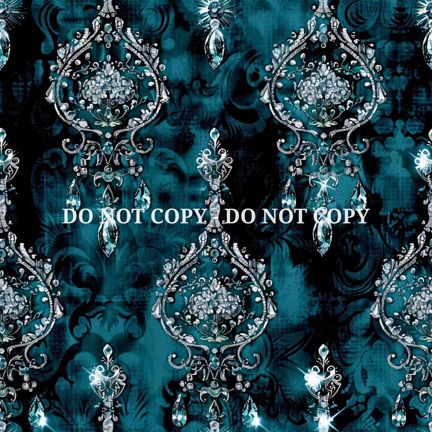 TEAL JEWELED DAMASK - MULTIPLE VARIATIONS