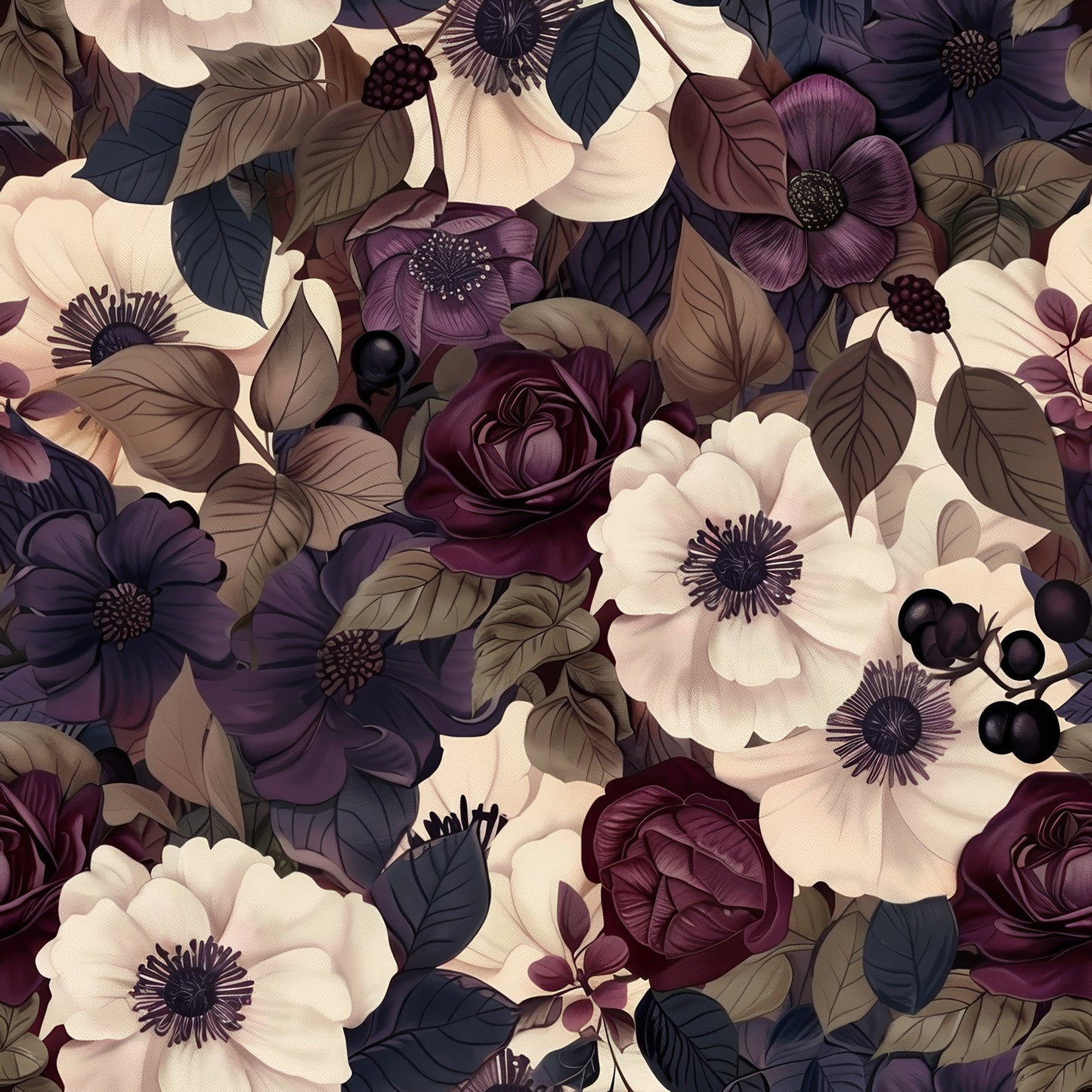 PLUM FLORAL VINYL - MULTIPLE VARIATIONS
