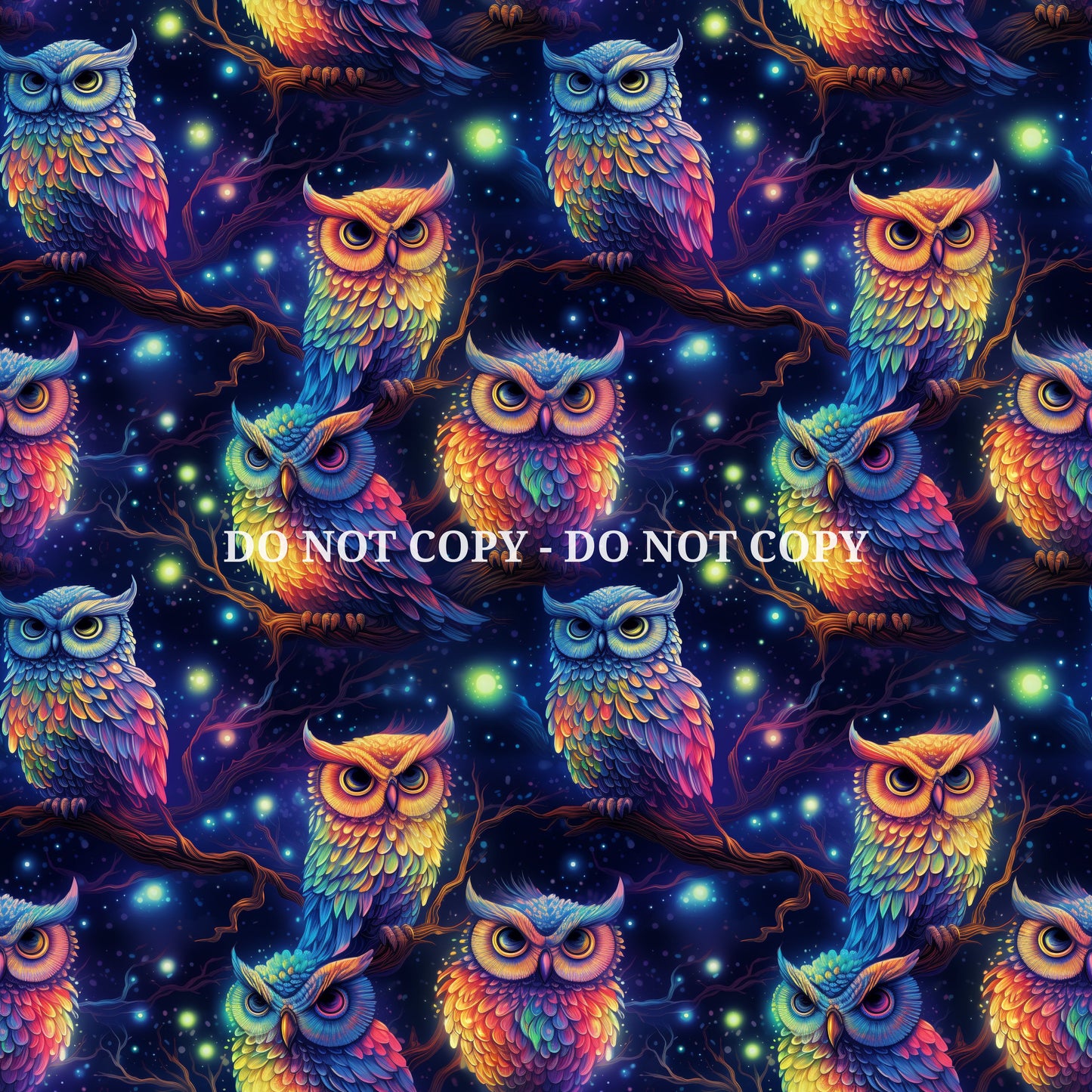 NEON OWL PATTERN VINYL - MULTIPLE VARIATIONS