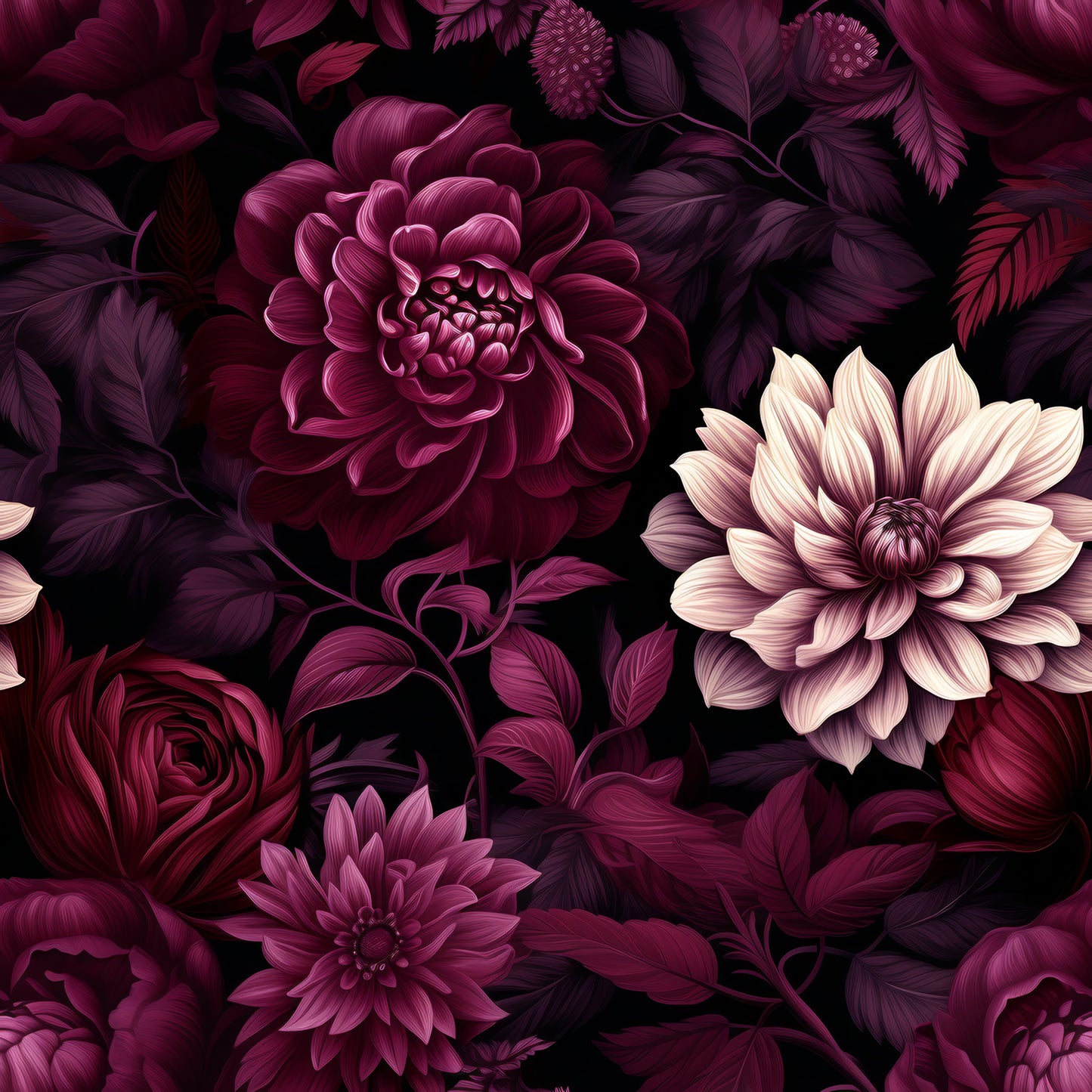 PLUM FLORAL VINYL - MULTIPLE VARIATIONS