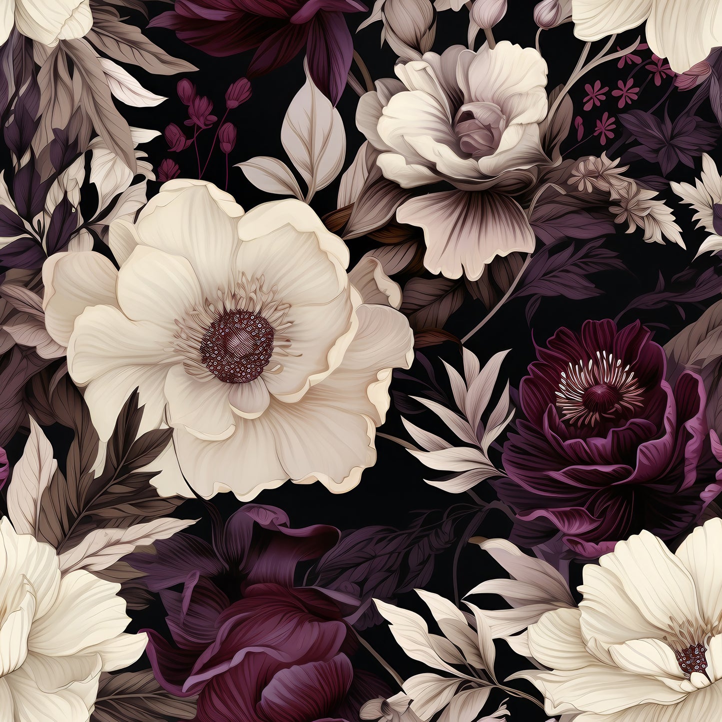 PLUM FLORAL VINYL - MULTIPLE VARIATIONS