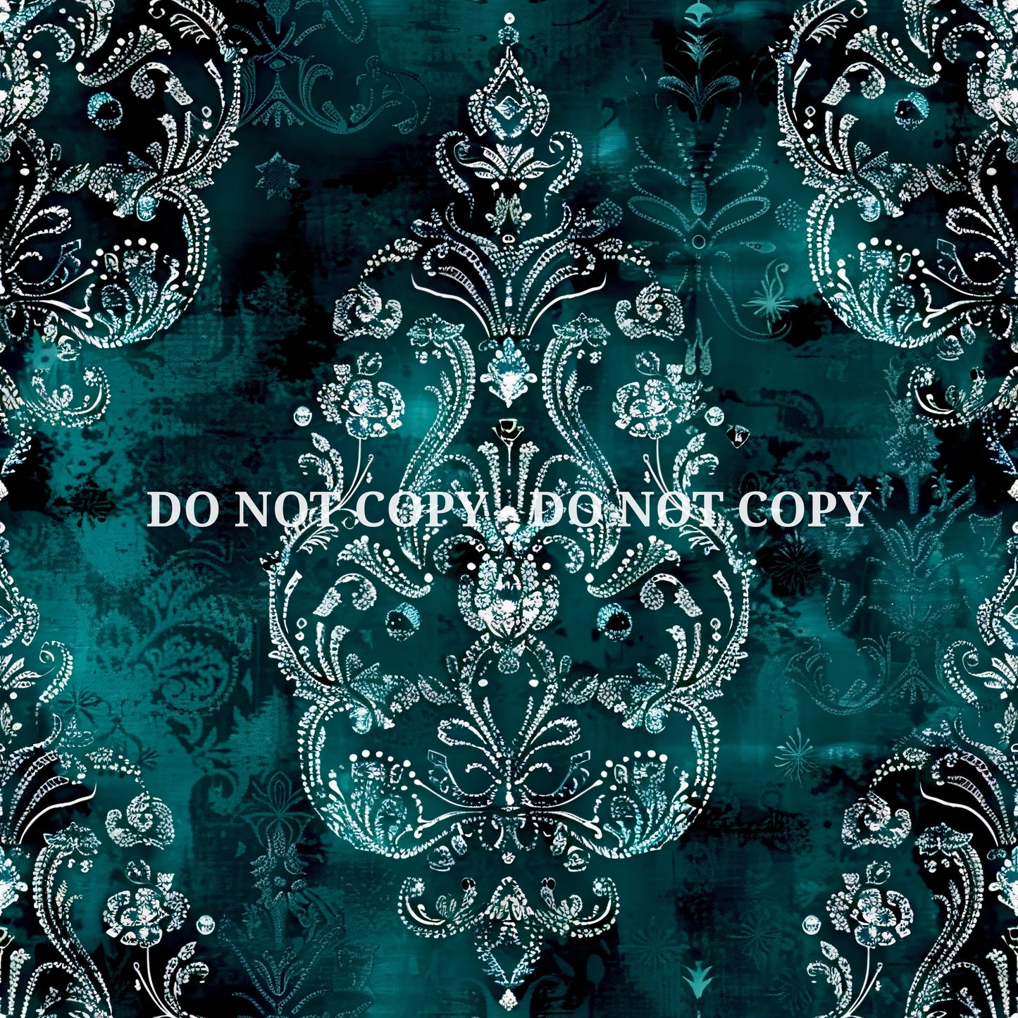TEAL JEWELED DAMASK - MULTIPLE VARIATIONS