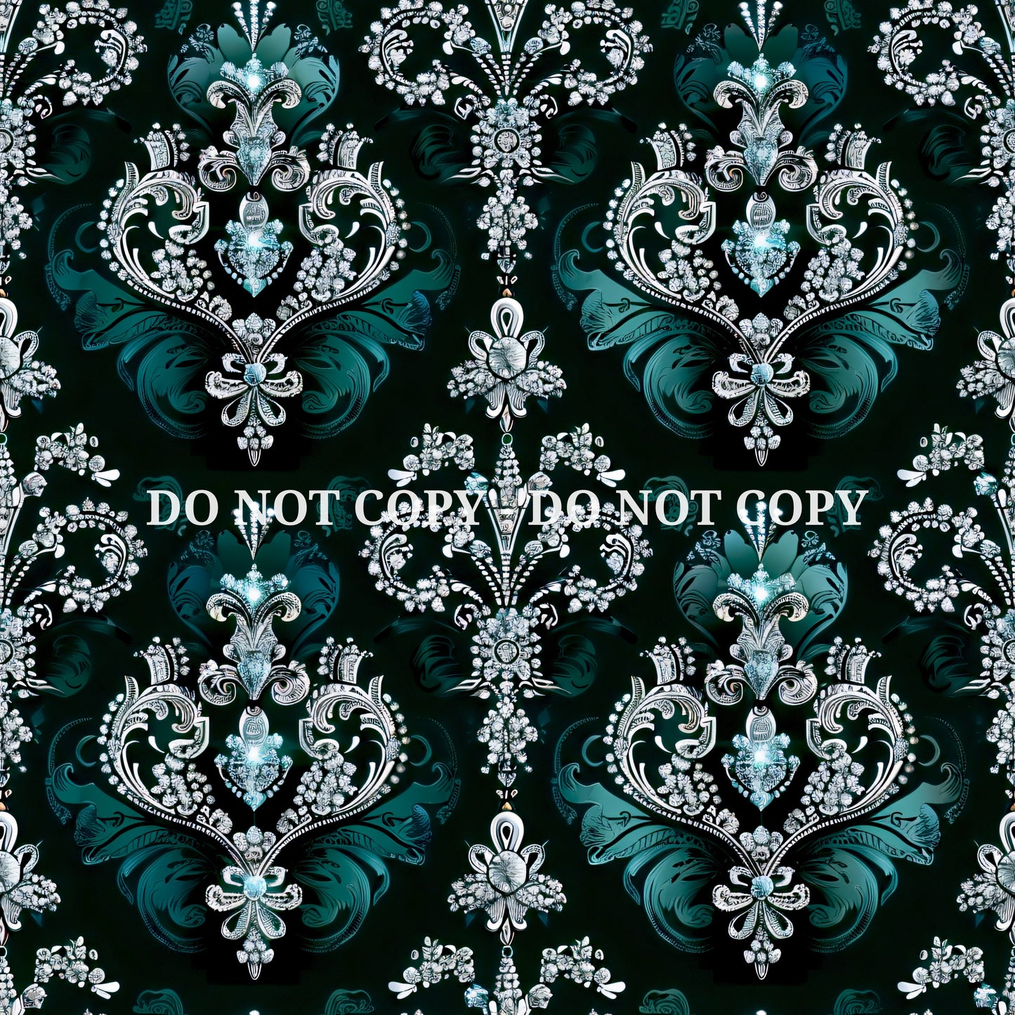 TEAL JEWELED DAMASK - MULTIPLE VARIATIONS