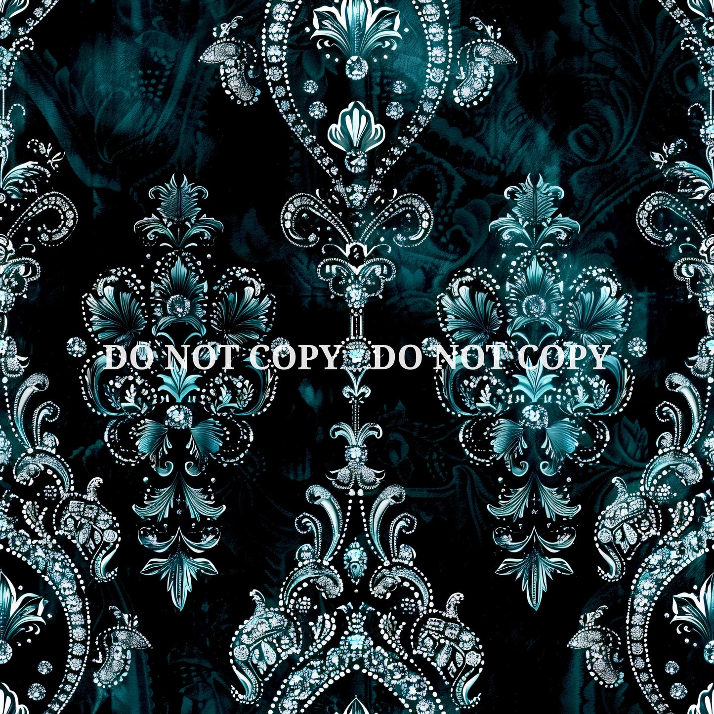 TEAL JEWELED DAMASK - MULTIPLE VARIATIONS