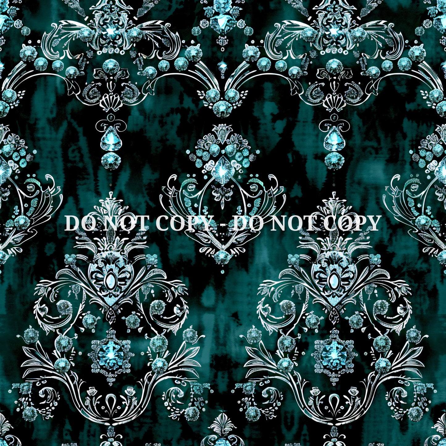 TEAL JEWELED DAMASK - MULTIPLE VARIATIONS