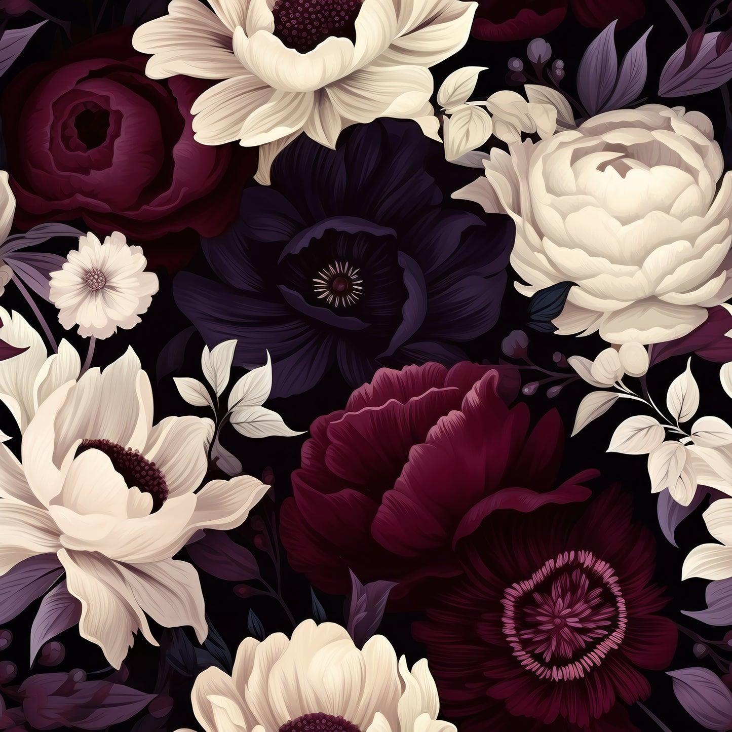 PLUM FLORAL VINYL - MULTIPLE VARIATIONS