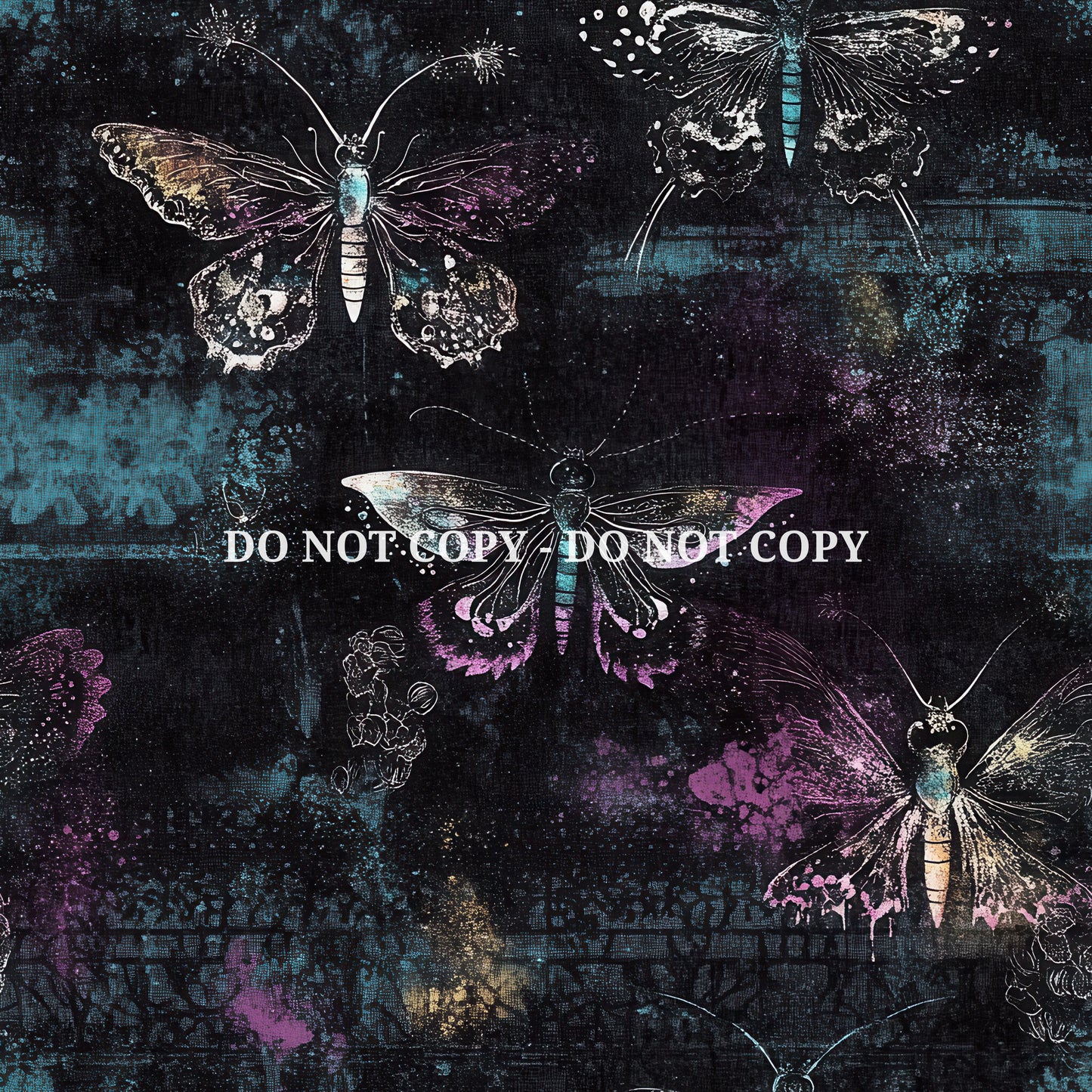 GRUNGE NOIR BUTTERFLIES - MULTIPLE VARIATIONS