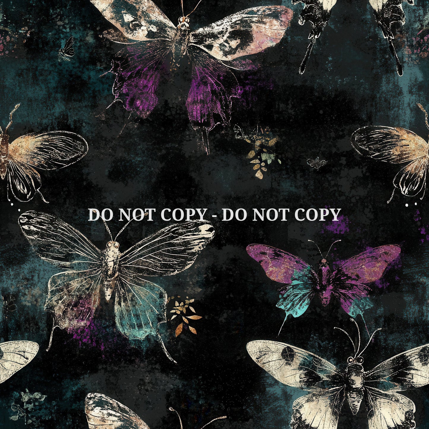 GRUNGE NOIR BUTTERFLIES - MULTIPLE VARIATIONS