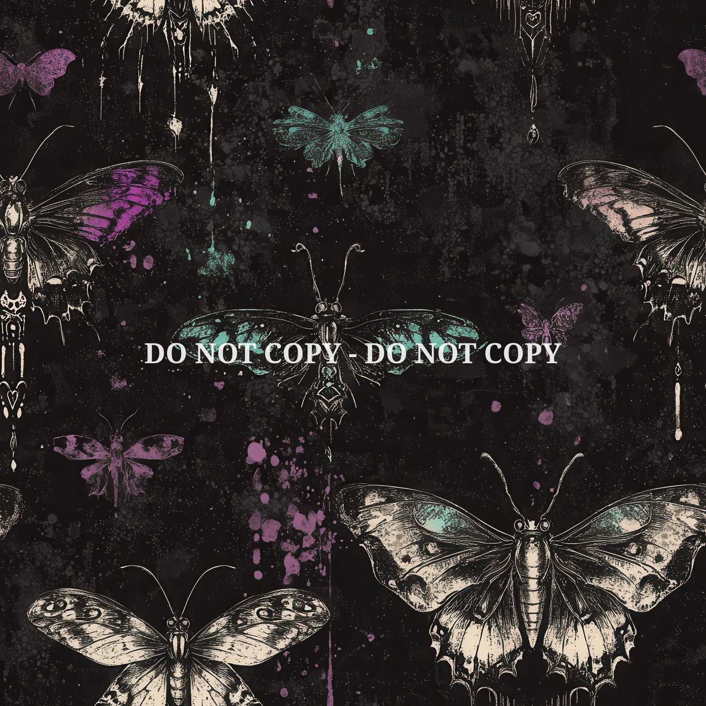 GRUNGE NOIR BUTTERFLIES - MULTIPLE VARIATIONS