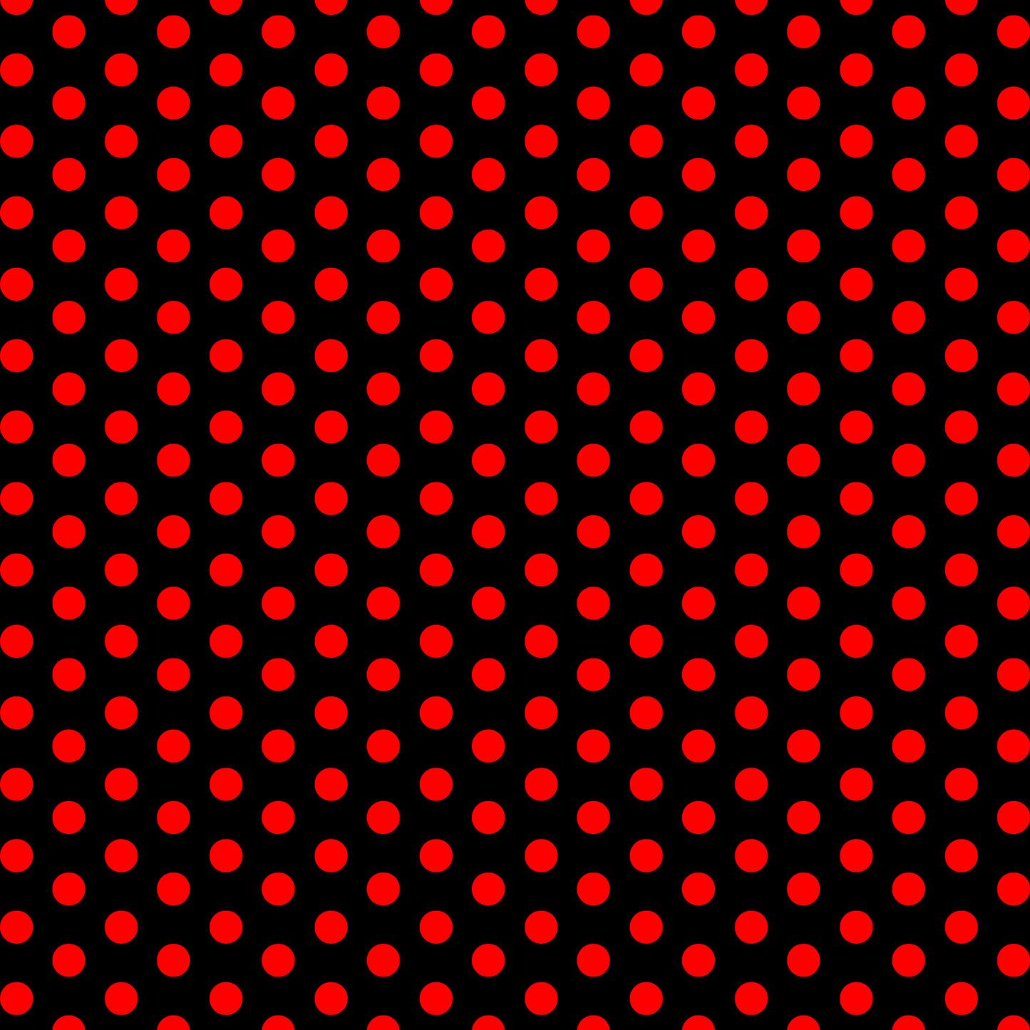 BLACK WITH RED POLKA DOTS