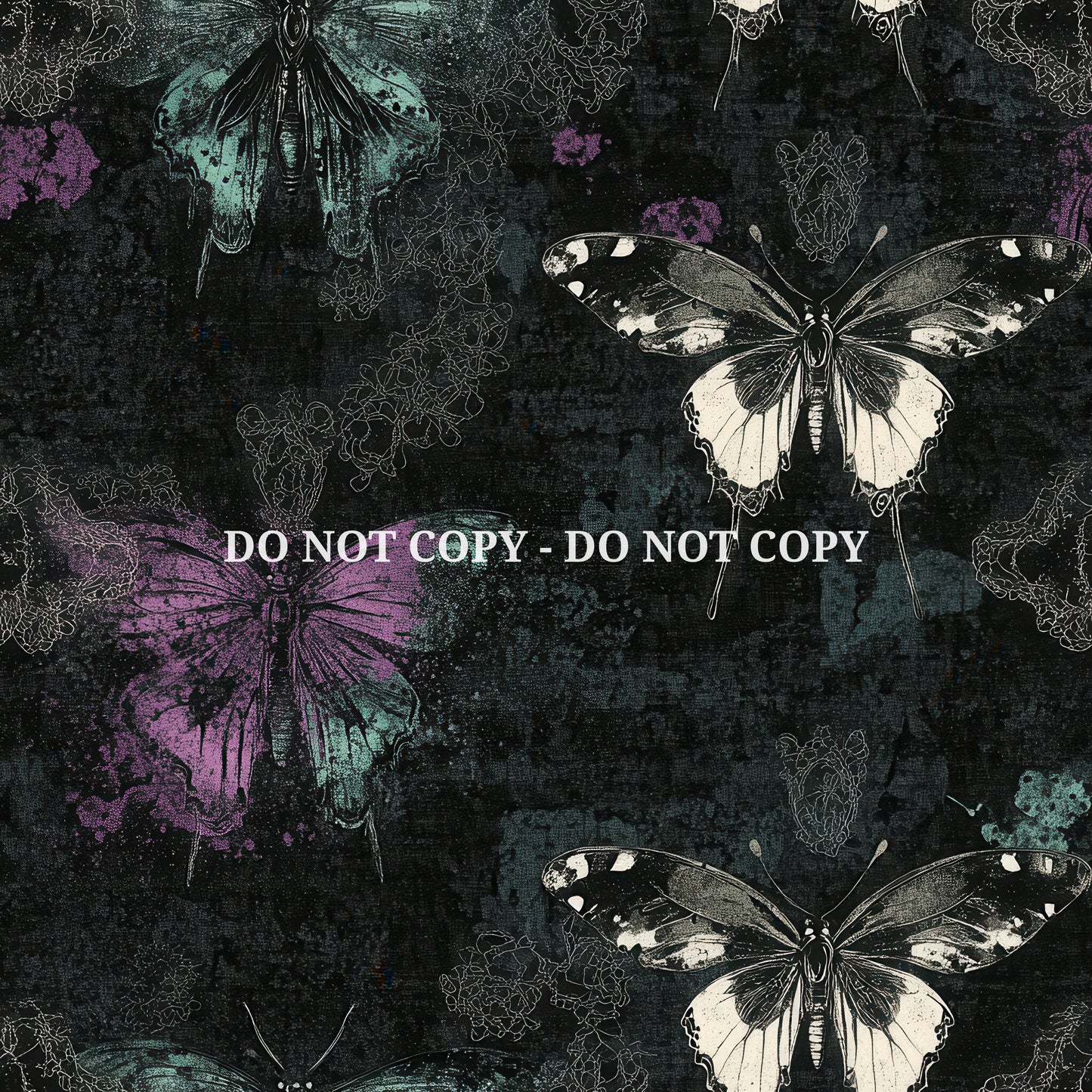 GRUNGE NOIR BUTTERFLIES - MULTIPLE VARIATIONS