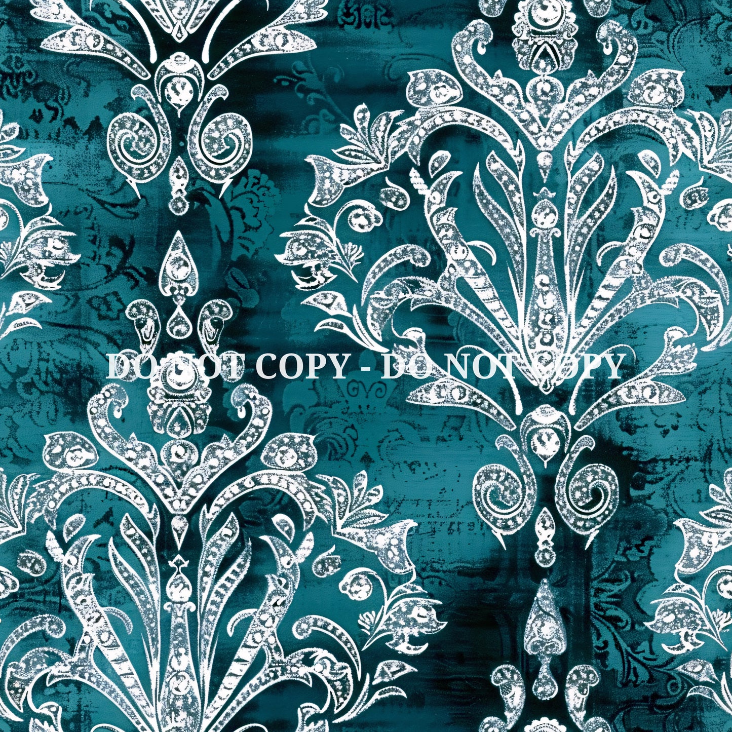 TEAL JEWELED DAMASK - MULTIPLE VARIATIONS
