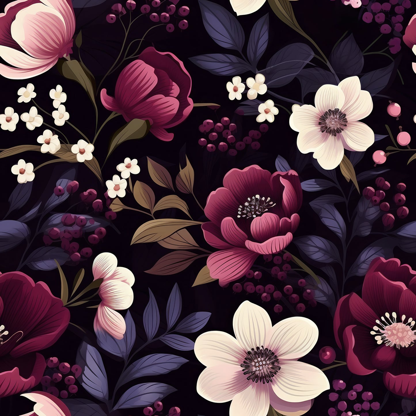 PLUM FLORAL VINYL - MULTIPLE VARIATIONS