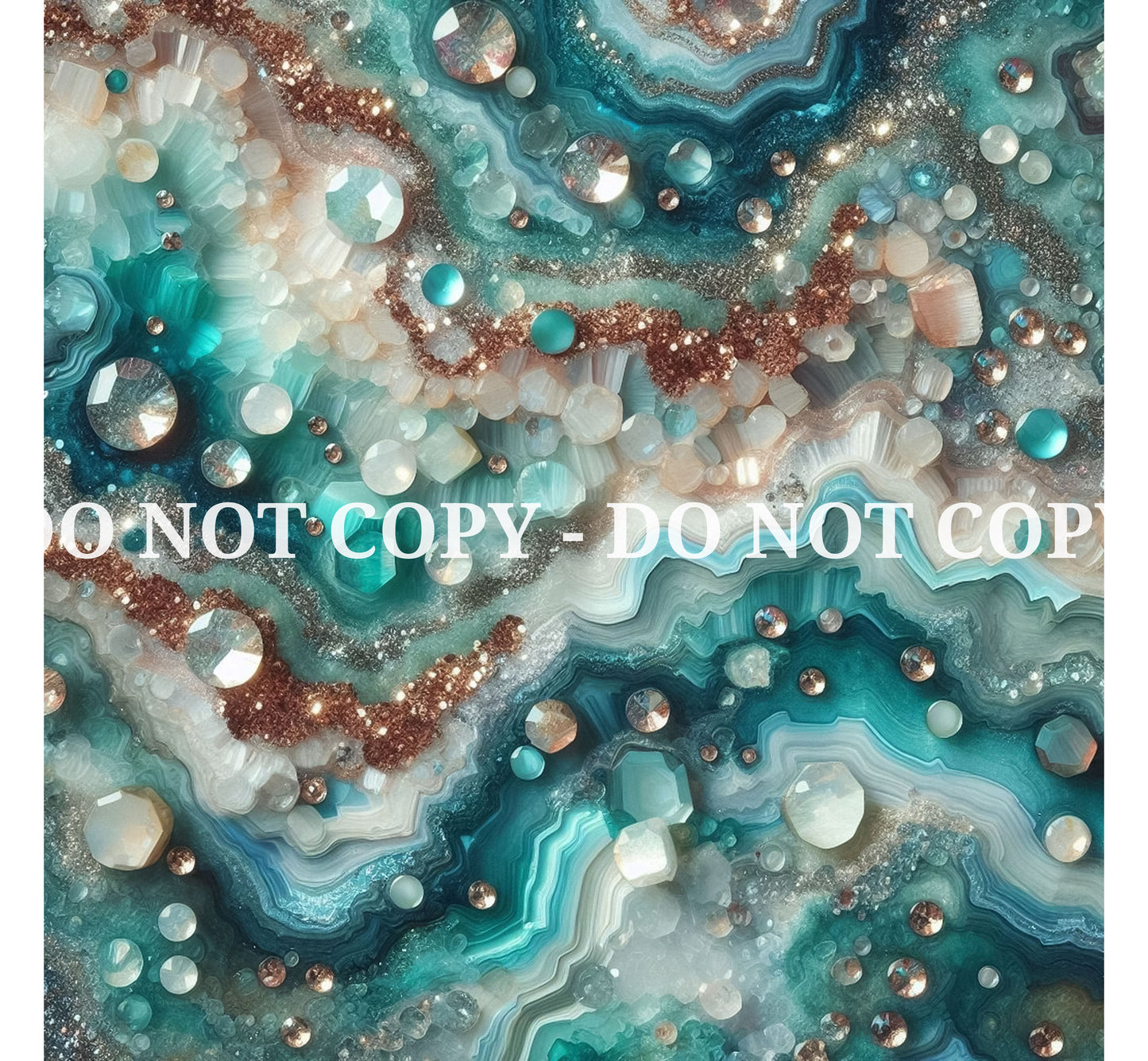 JEWELED TURQUOISE AGATE PATTERN VINYL - MULTIPLE VARIATIONS