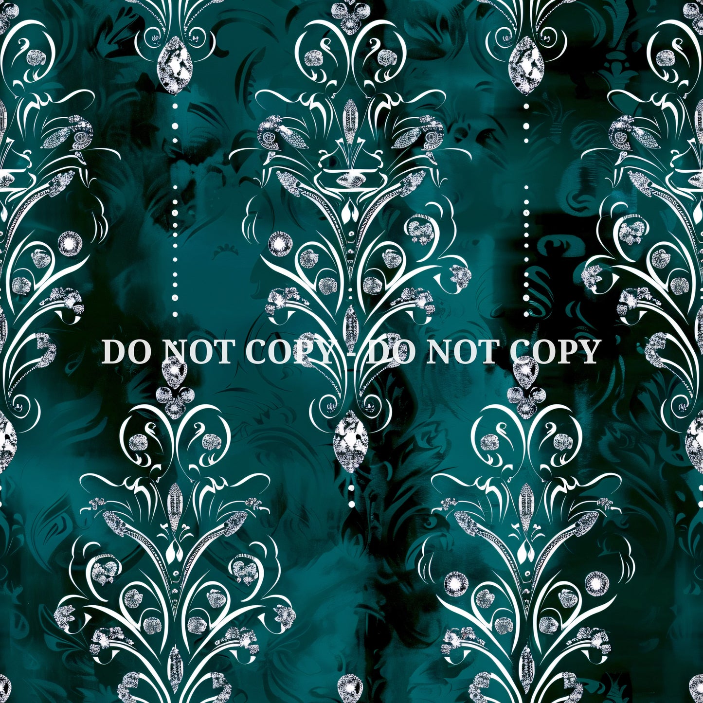 TEAL JEWELED DAMASK - MULTIPLE VARIATIONS