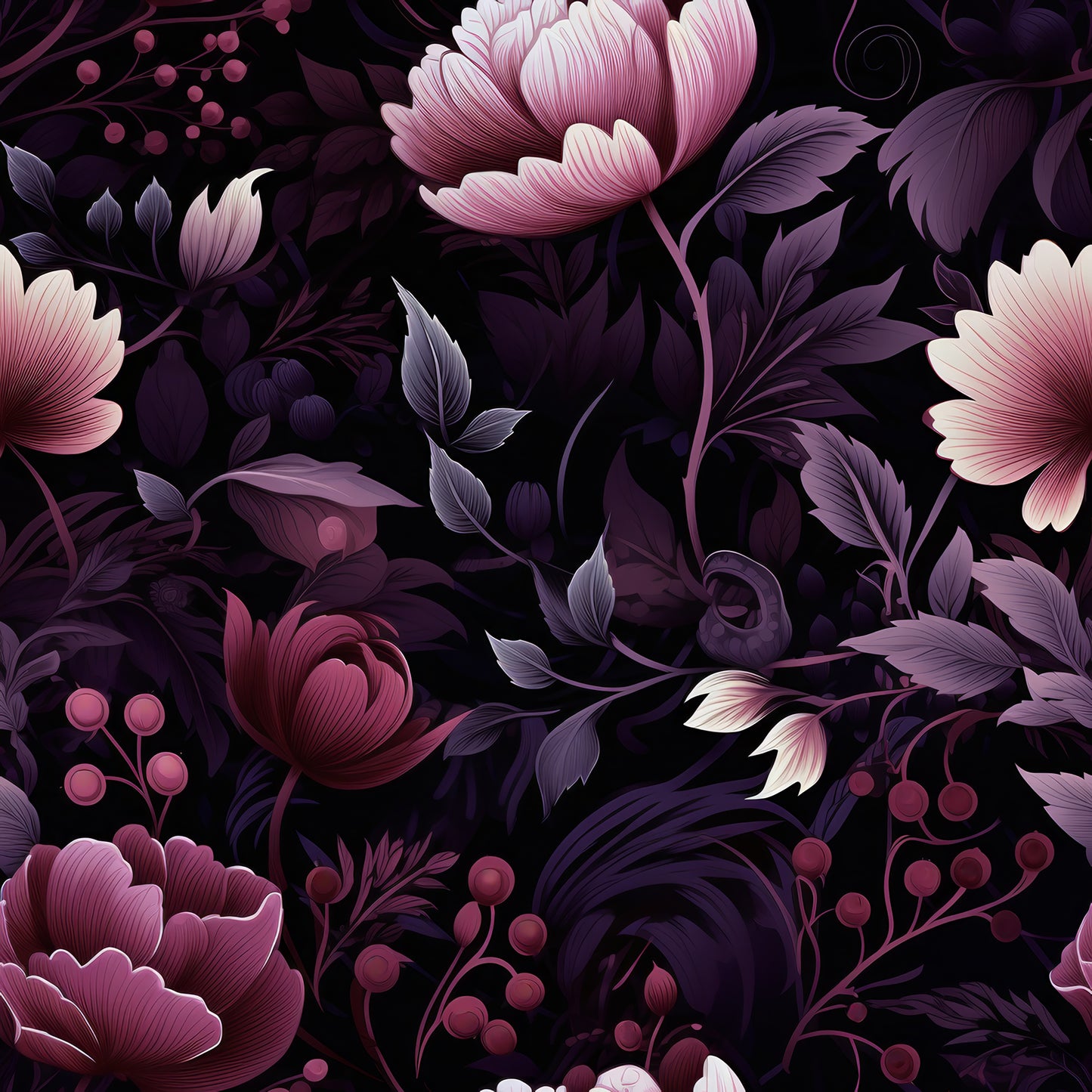 PLUM FLORAL VINYL - MULTIPLE VARIATIONS