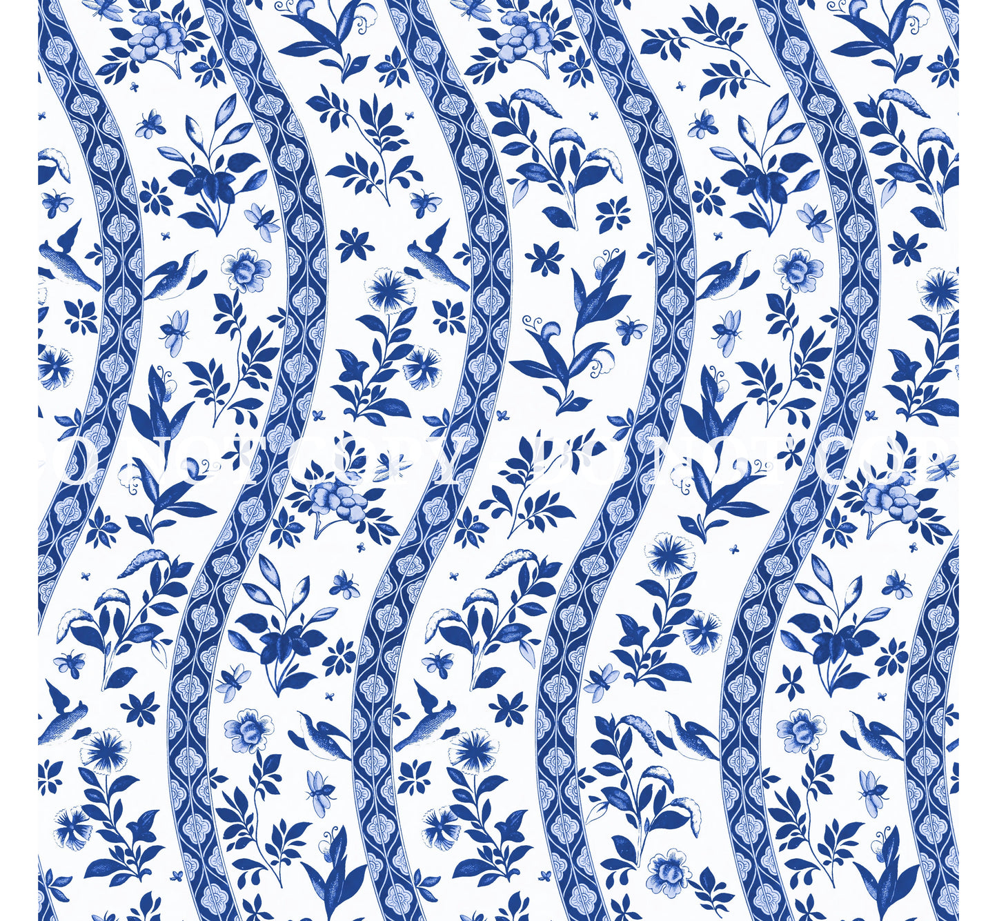 BLUE CHINA DISH PATTERN VINYL - MULTIPLE VARIATIONS
