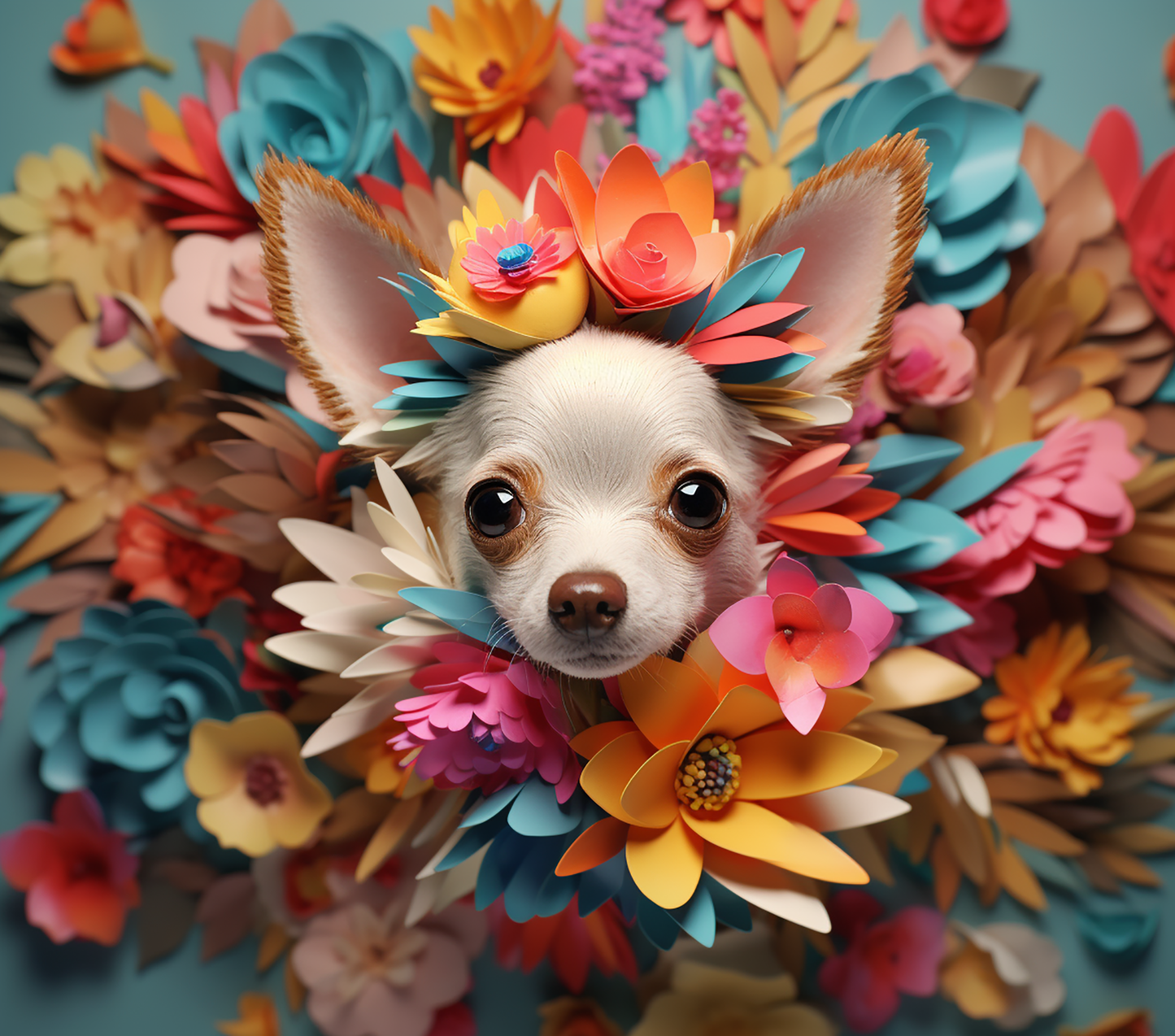 3D CHIHAUAHUA FLORAL