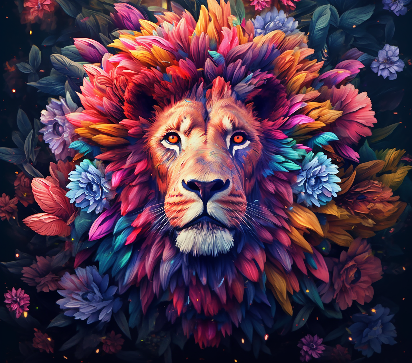 3D COLORFUL LION FLOWERS