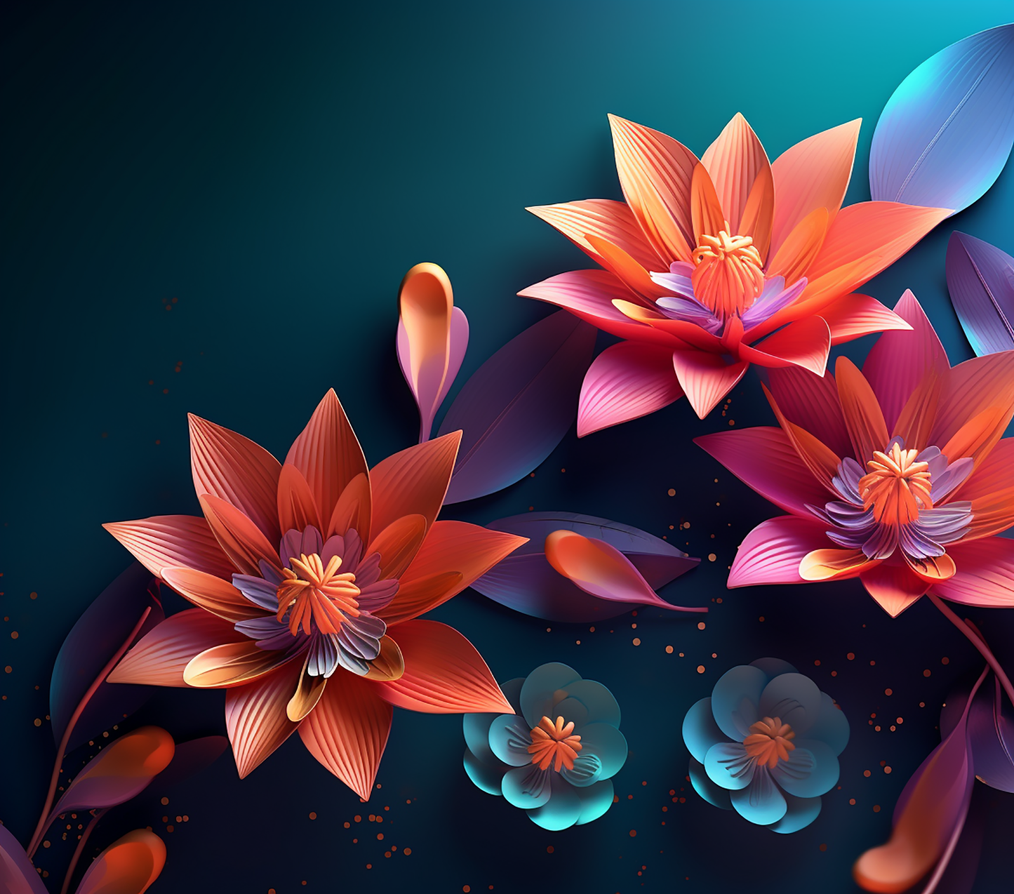 3D FLORAL COLORFUL FLOWERS