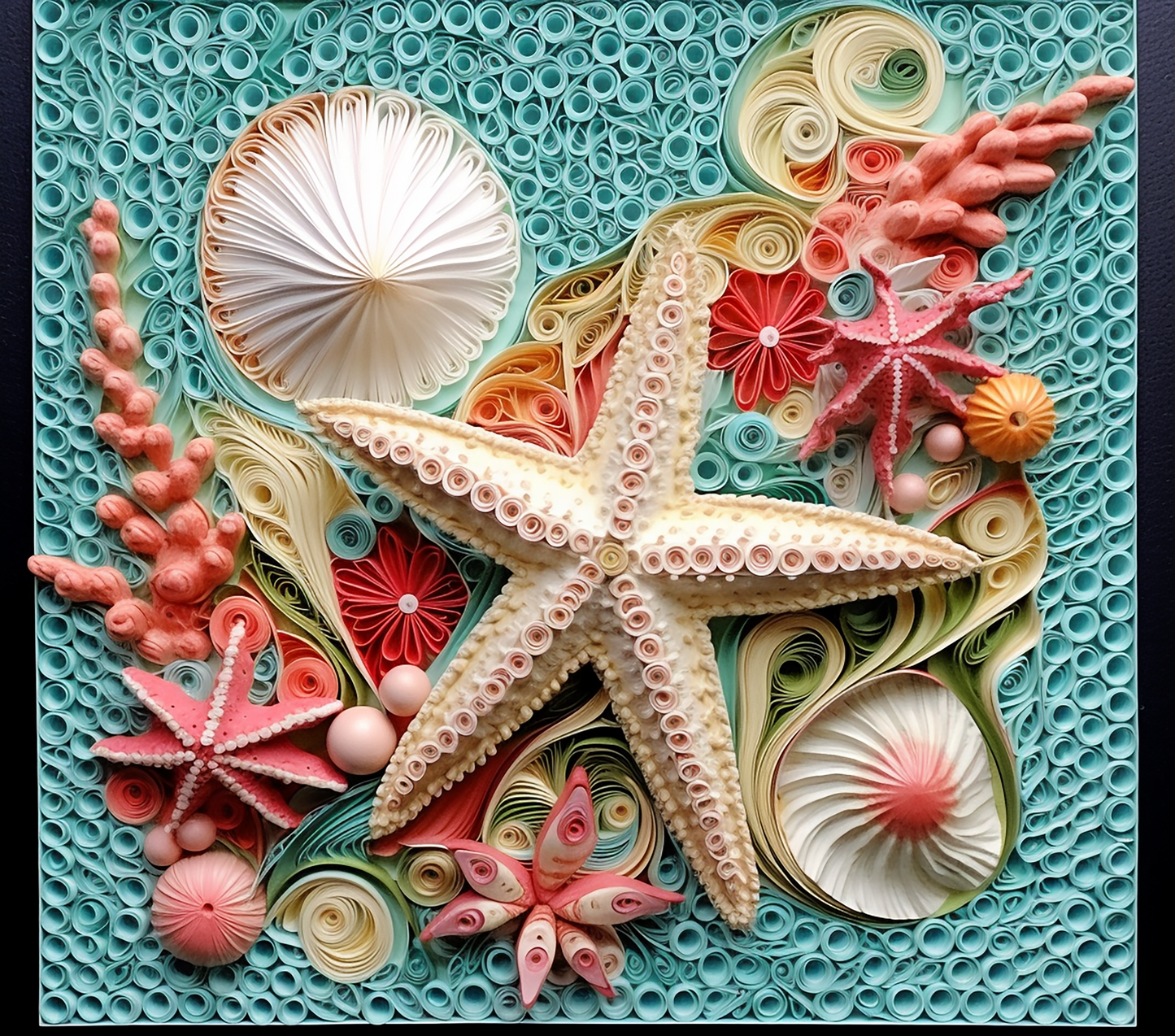 3D STARFISH SEASHELL BEACH
