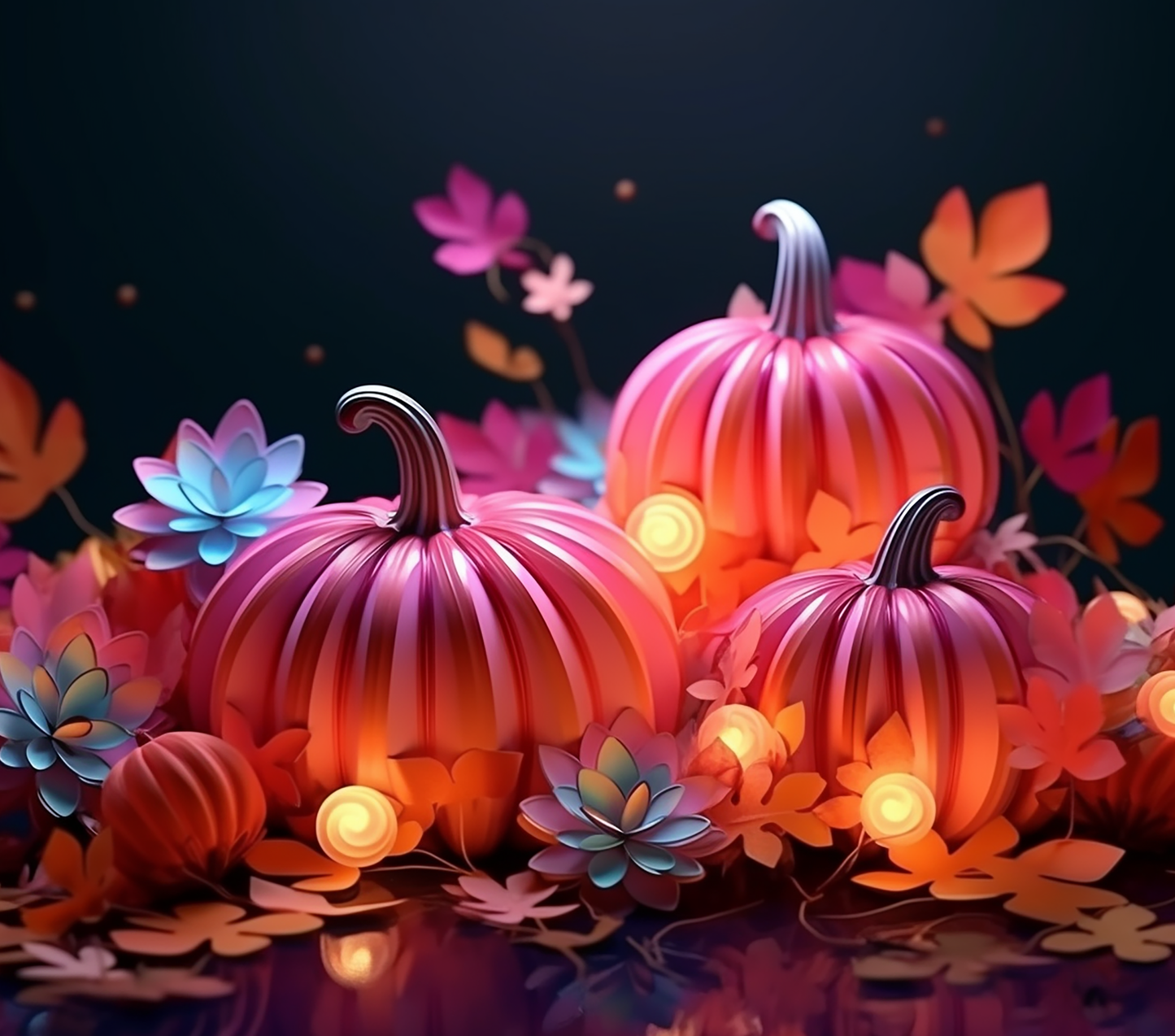3D COLORFUL PUMPKIN