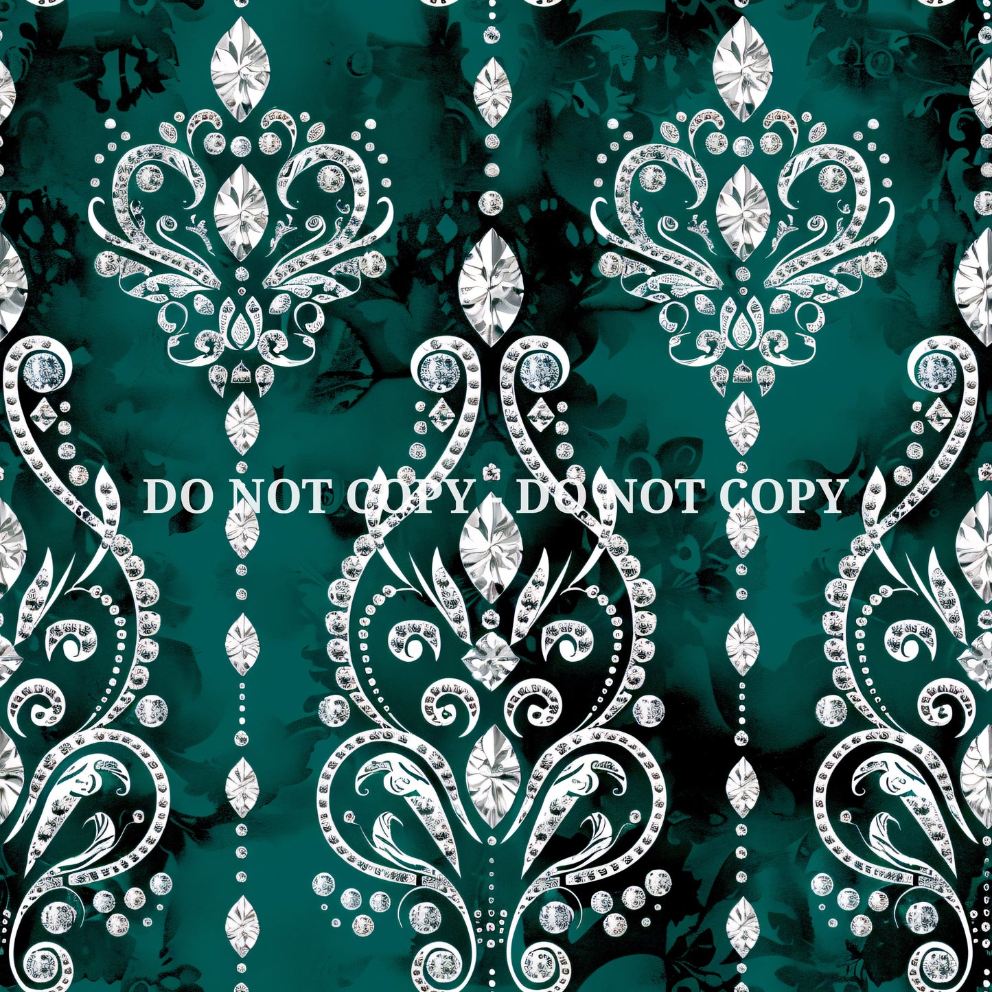 TEAL JEWELED DAMASK - MULTIPLE VARIATIONS