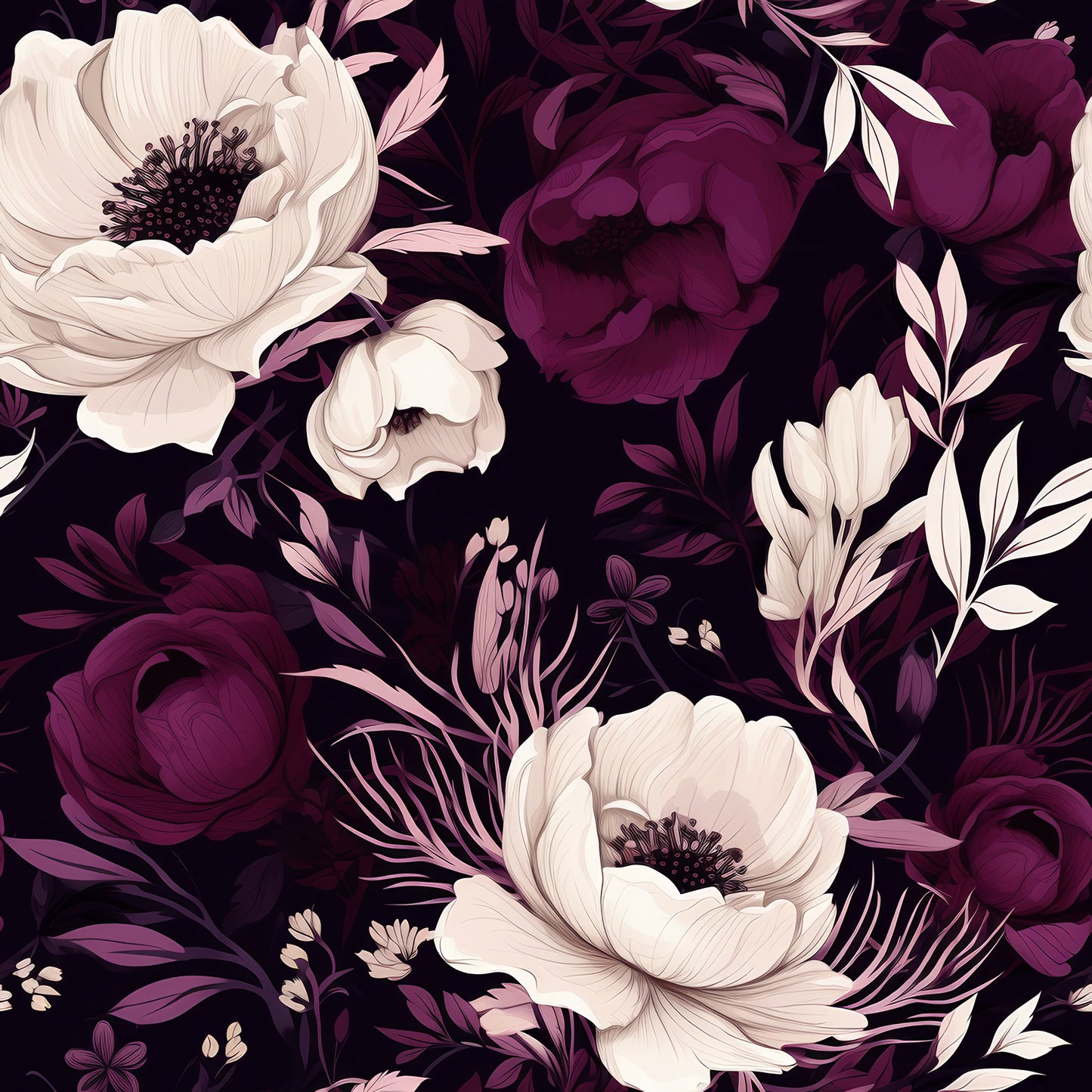 PLUM FLORAL VINYL - MULTIPLE VARIATIONS
