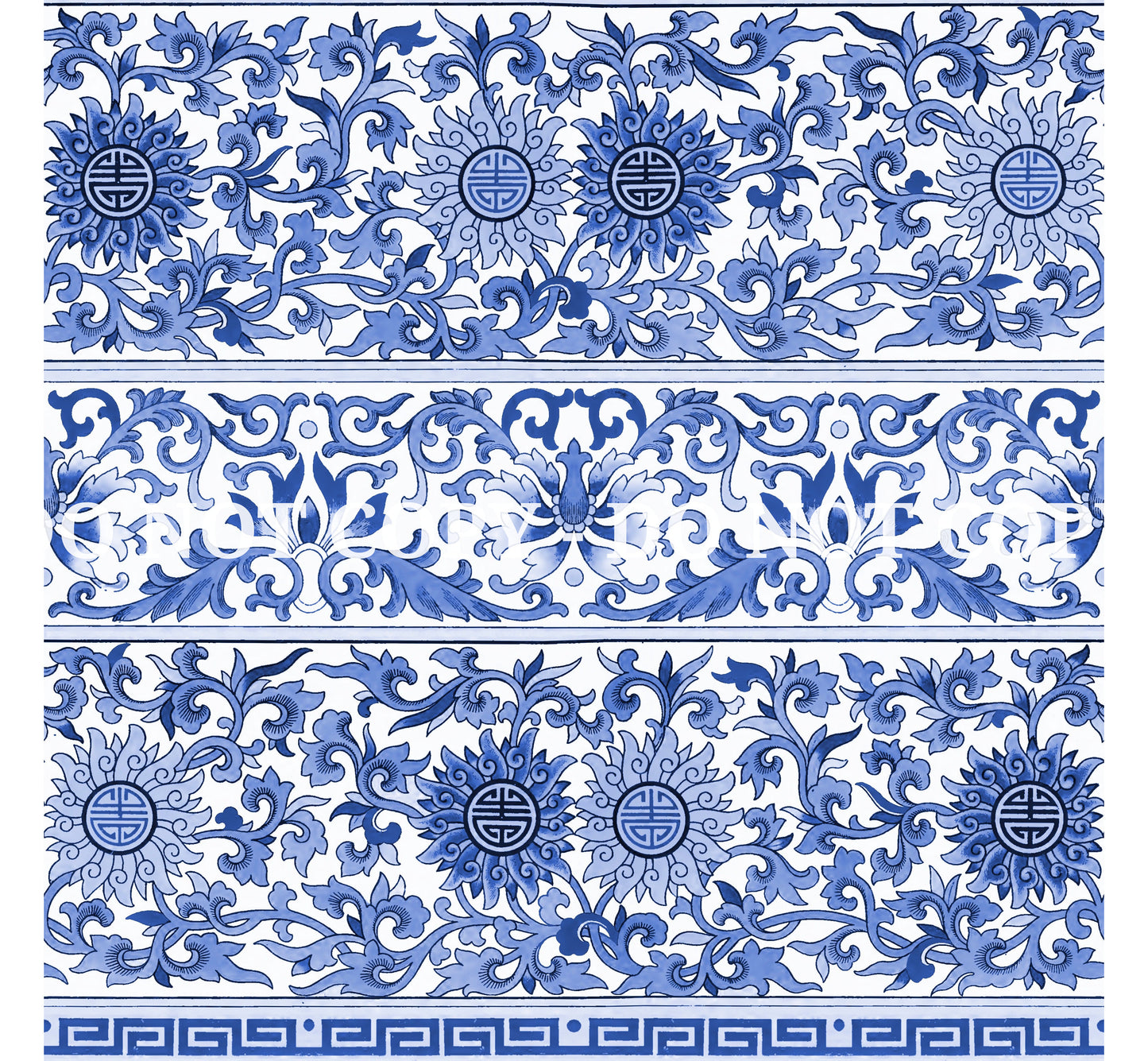 BLUE CHINA DISH PATTERN VINYL - MULTIPLE VARIATIONS