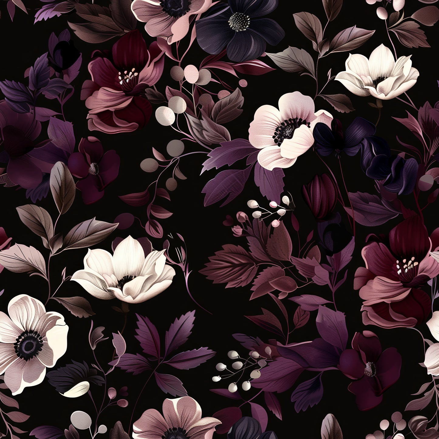 PLUM FLORAL VINYL - MULTIPLE VARIATIONS