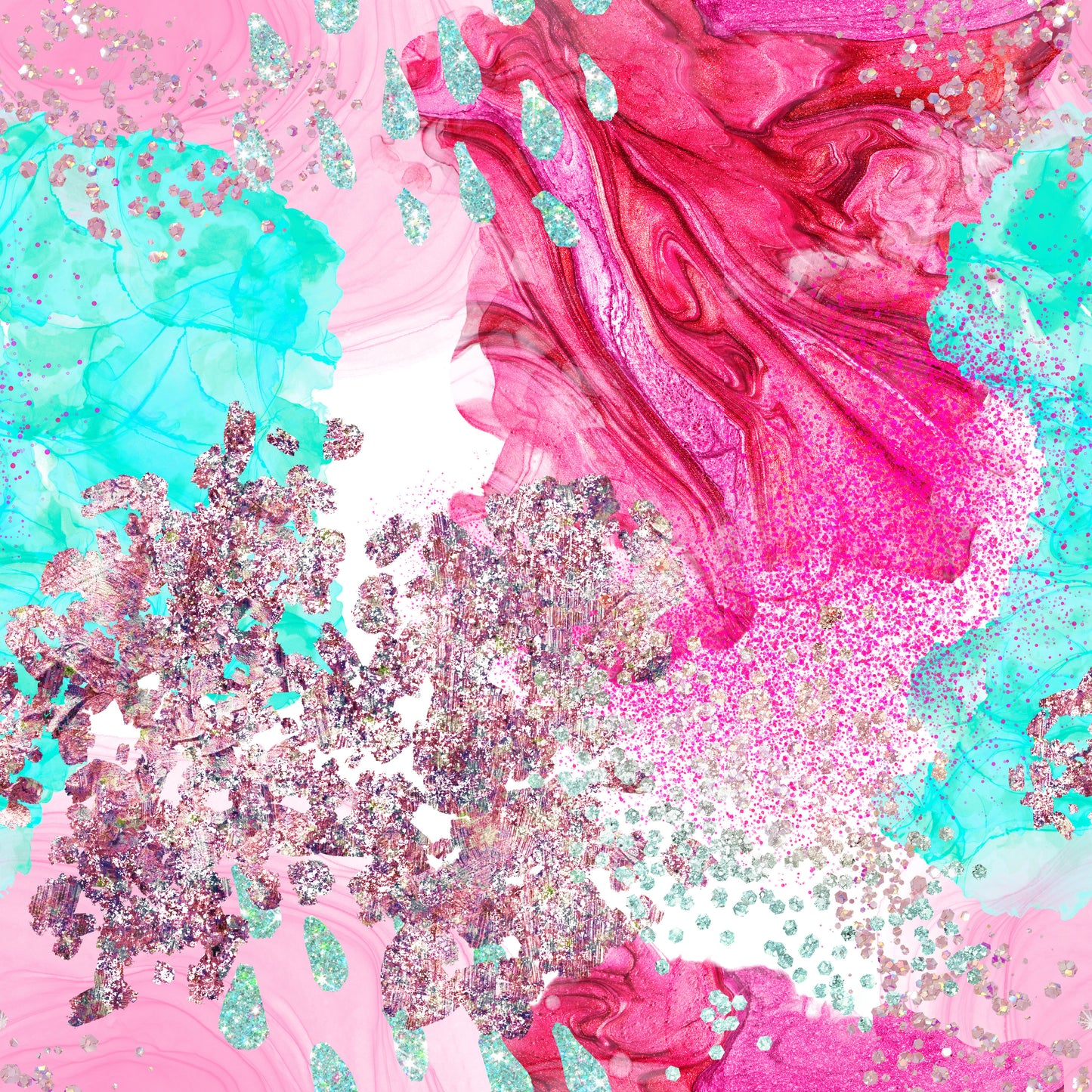 PINK AND MINT ABSTRACT - MULTIPLE VARIATIONS