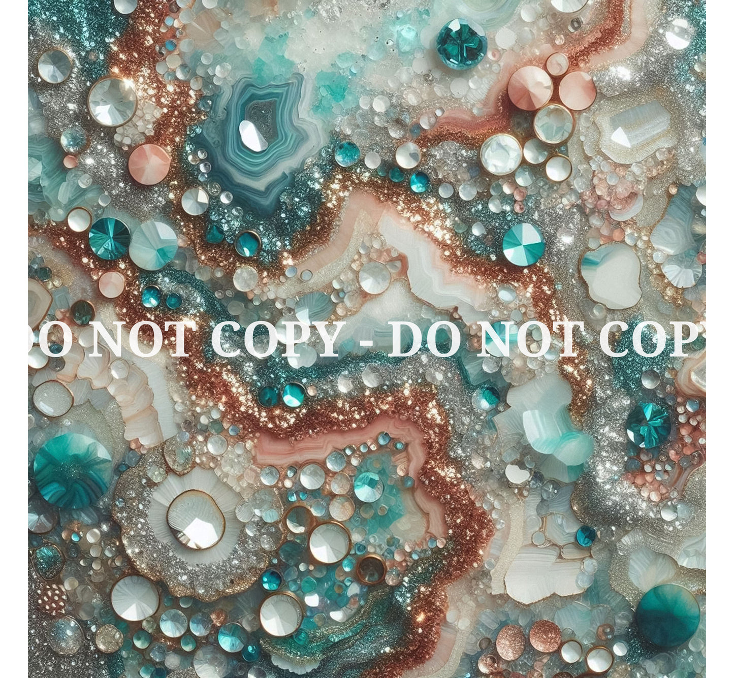 JEWELED TURQUOISE AGATE PATTERN VINYL - MULTIPLE VARIATIONS