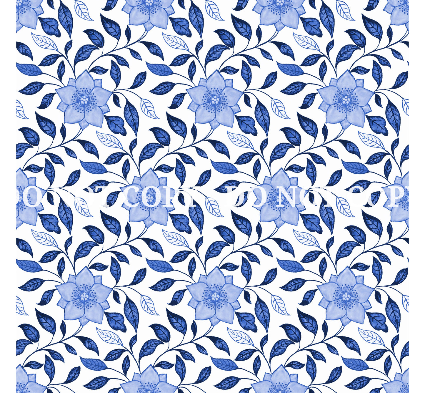 BLUE CHINA DISH PATTERN VINYL - MULTIPLE VARIATIONS