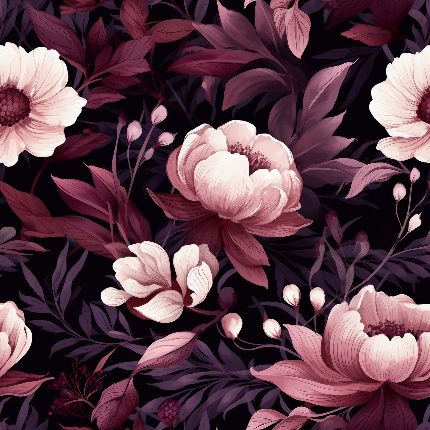 PLUM FLORAL VINYL - MULTIPLE VARIATIONS