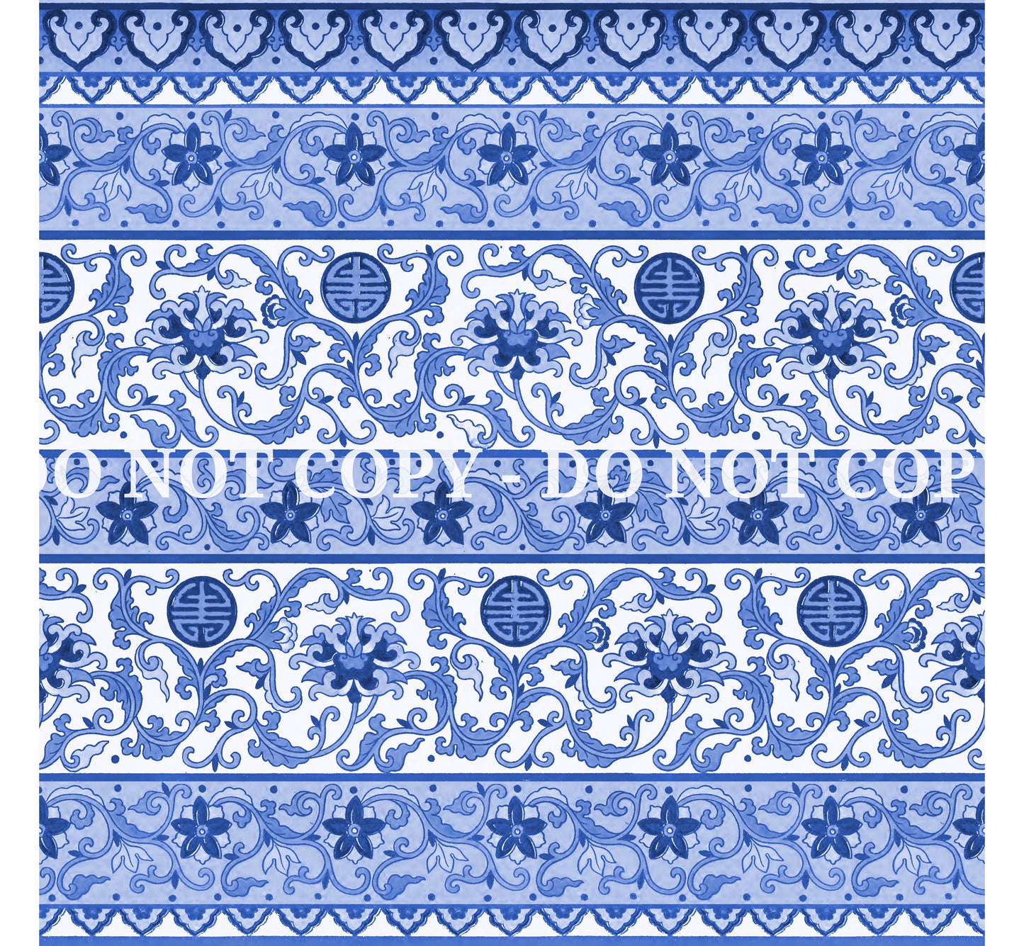 BLUE CHINA DISH PATTERN VINYL - MULTIPLE VARIATIONS