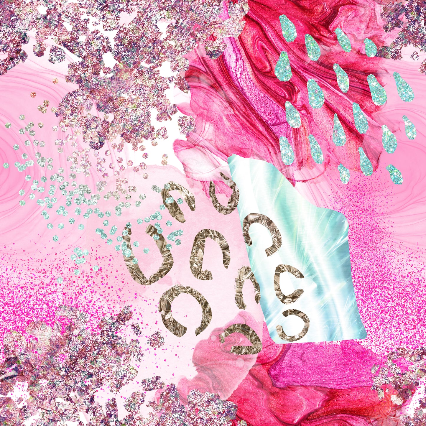 PINK AND MINT ABSTRACT - MULTIPLE VARIATIONS