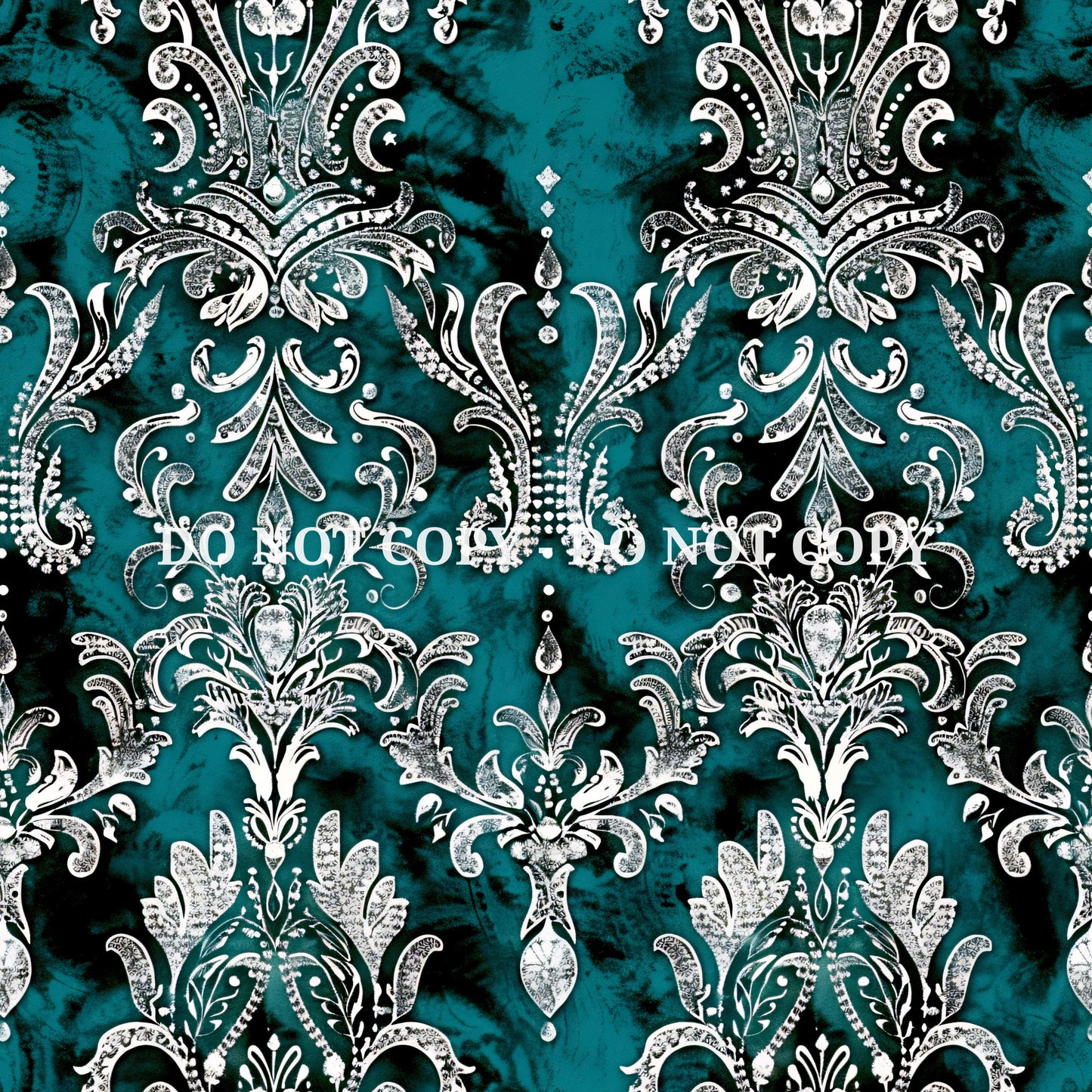 TEAL JEWELED DAMASK - MULTIPLE VARIATIONS