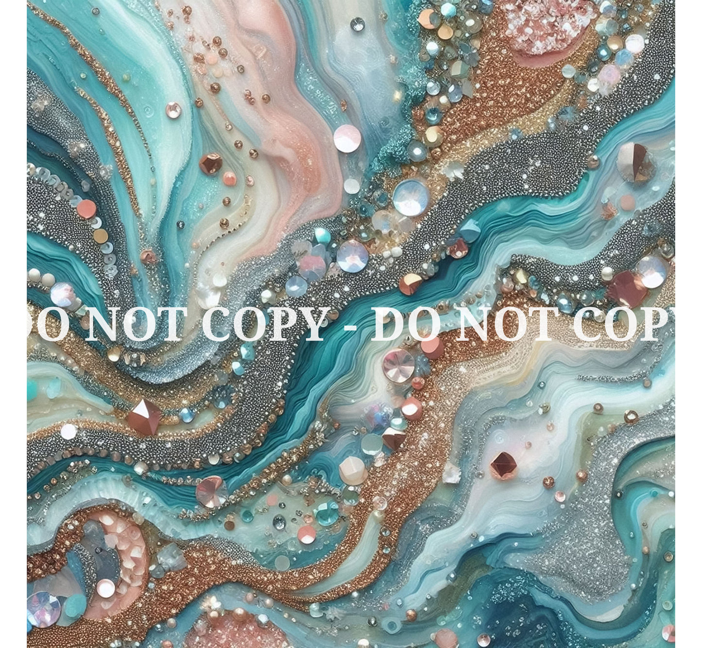 JEWELED TURQUOISE AGATE PATTERN VINYL - MULTIPLE VARIATIONS