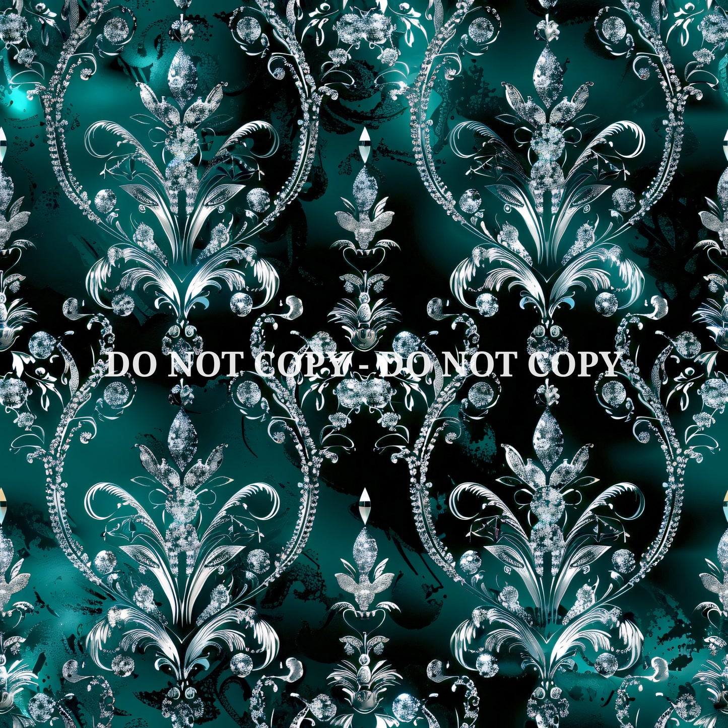 TEAL JEWELED DAMASK - MULTIPLE VARIATIONS