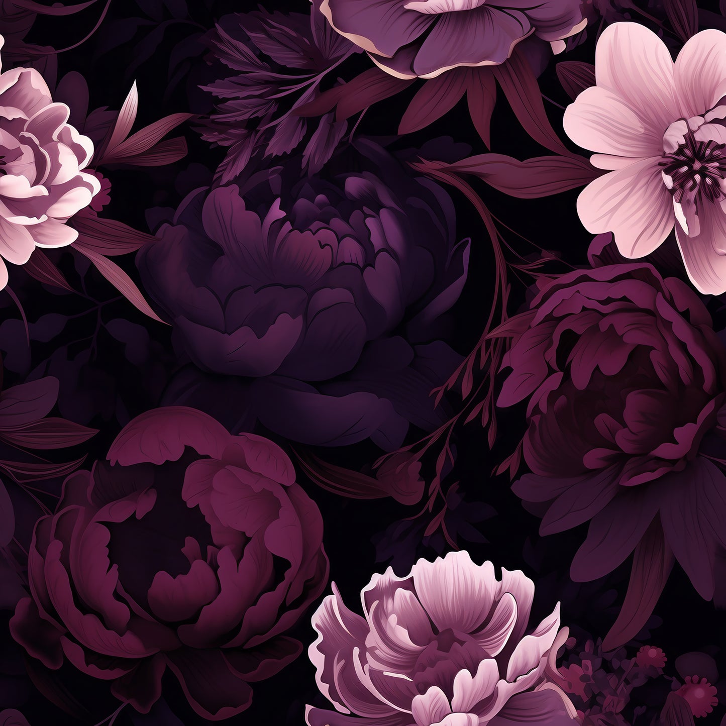 PLUM FLORAL VINYL - MULTIPLE VARIATIONS