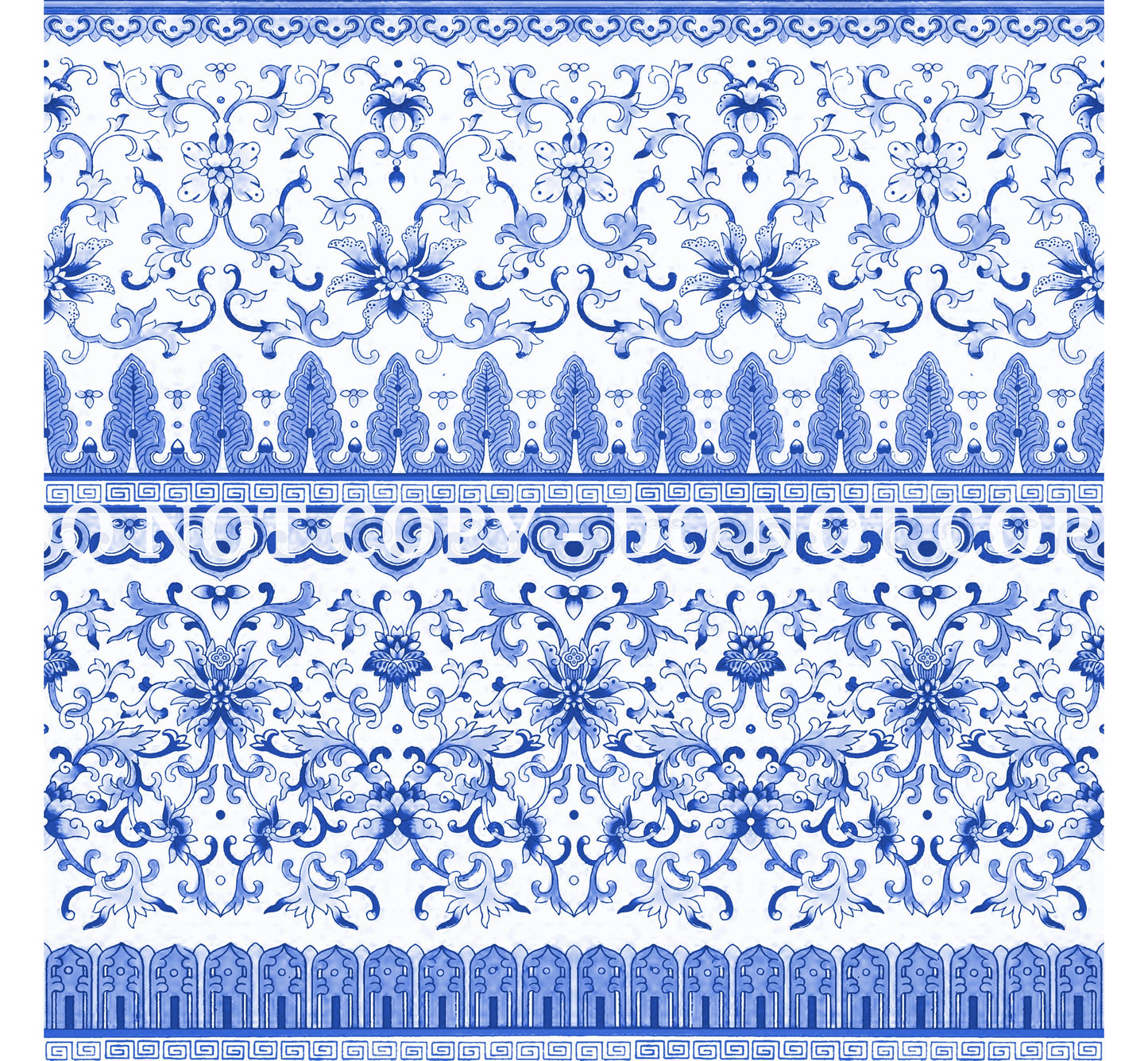 BLUE CHINA DISH PATTERN VINYL - MULTIPLE VARIATIONS