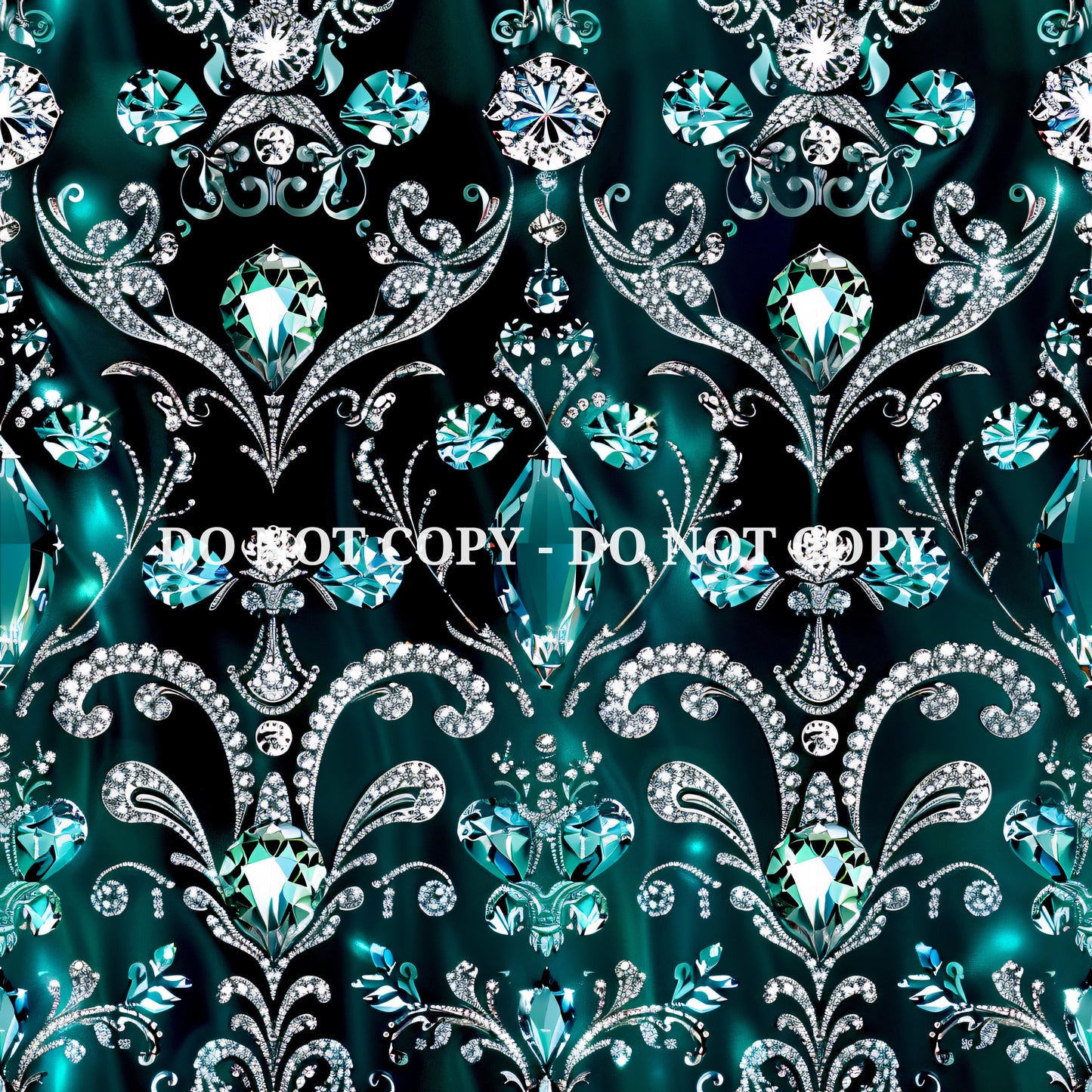 TEAL JEWELED DAMASK - MULTIPLE VARIATIONS