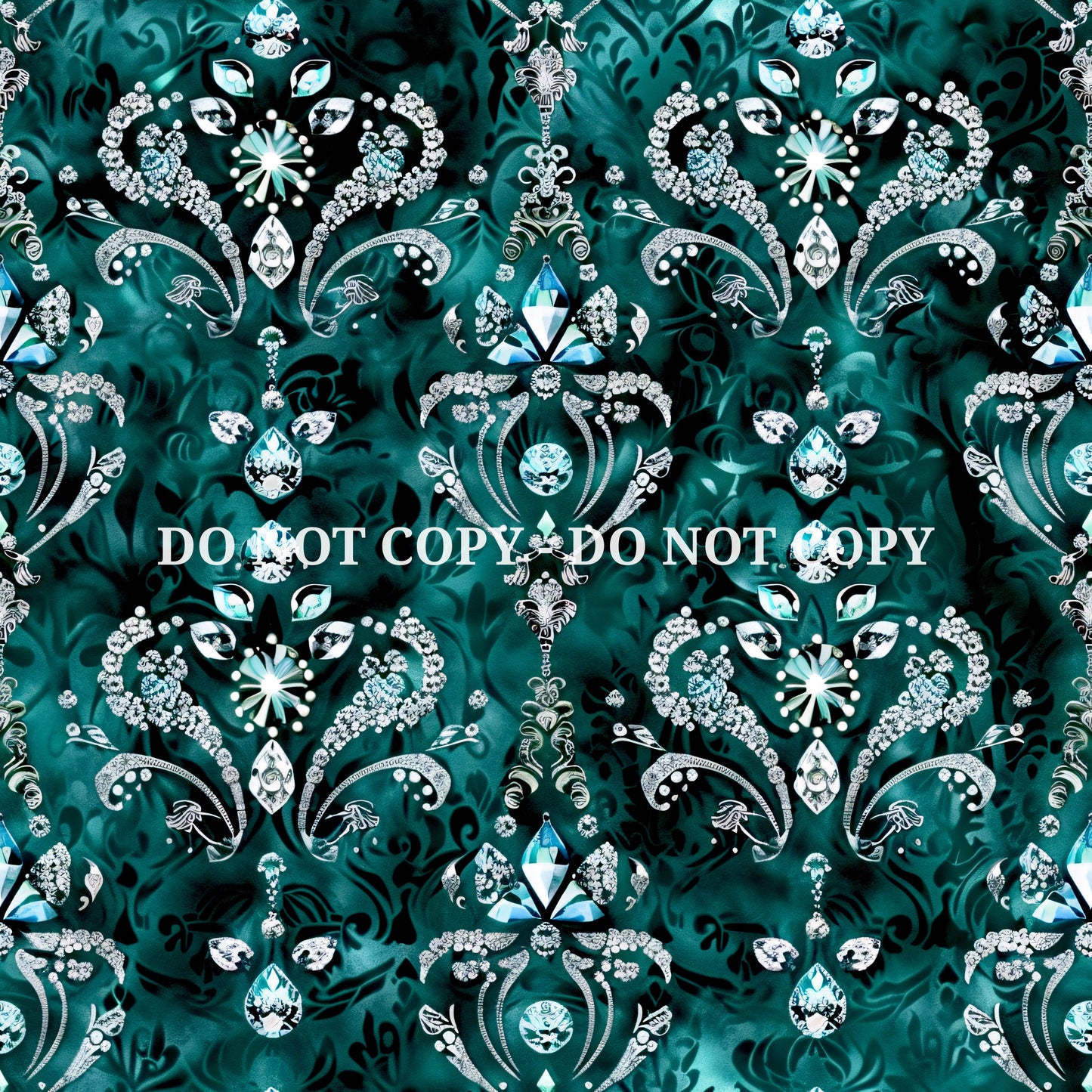 TEAL JEWELED DAMASK - MULTIPLE VARIATIONS
