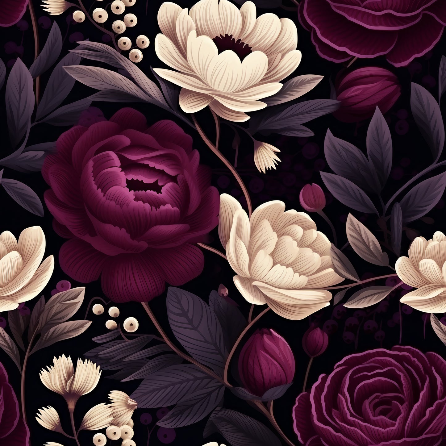 PLUM FLORAL VINYL - MULTIPLE VARIATIONS