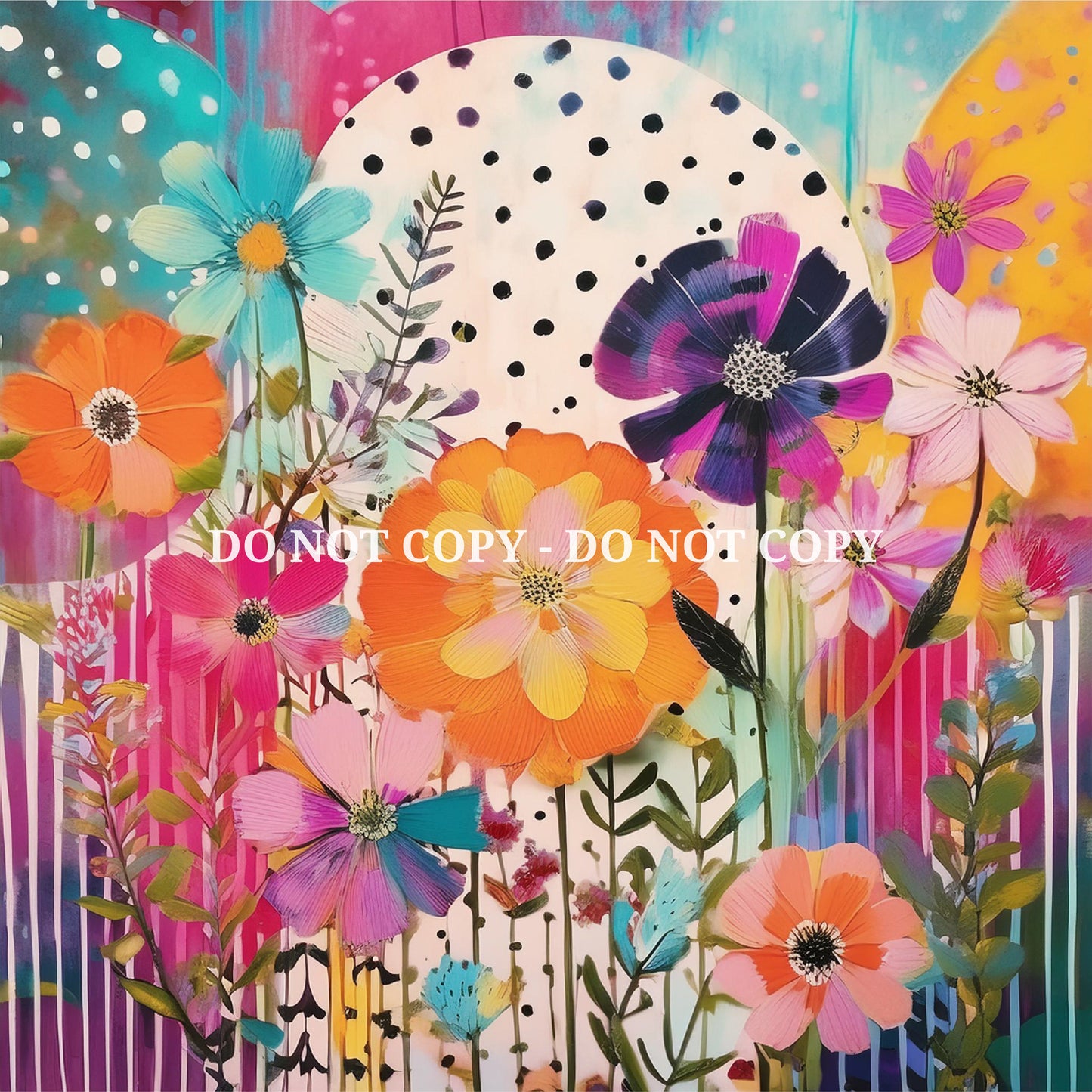 MIXED MEDIA FLOWER PATTERN VINYL - MULTIPLE VARIATIONS