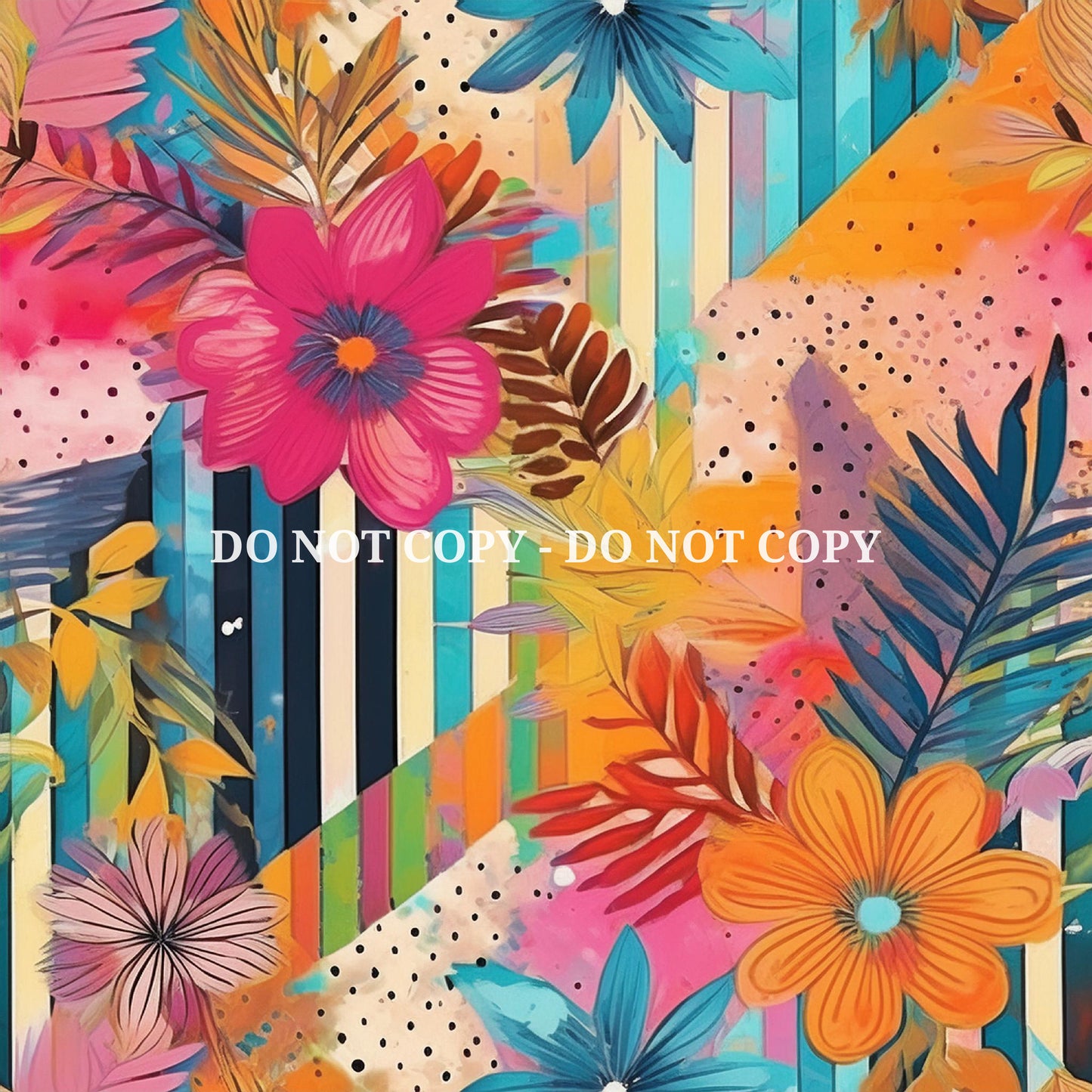 MIXED MEDIA FLOWER PATTERN VINYL - MULTIPLE VARIATIONS