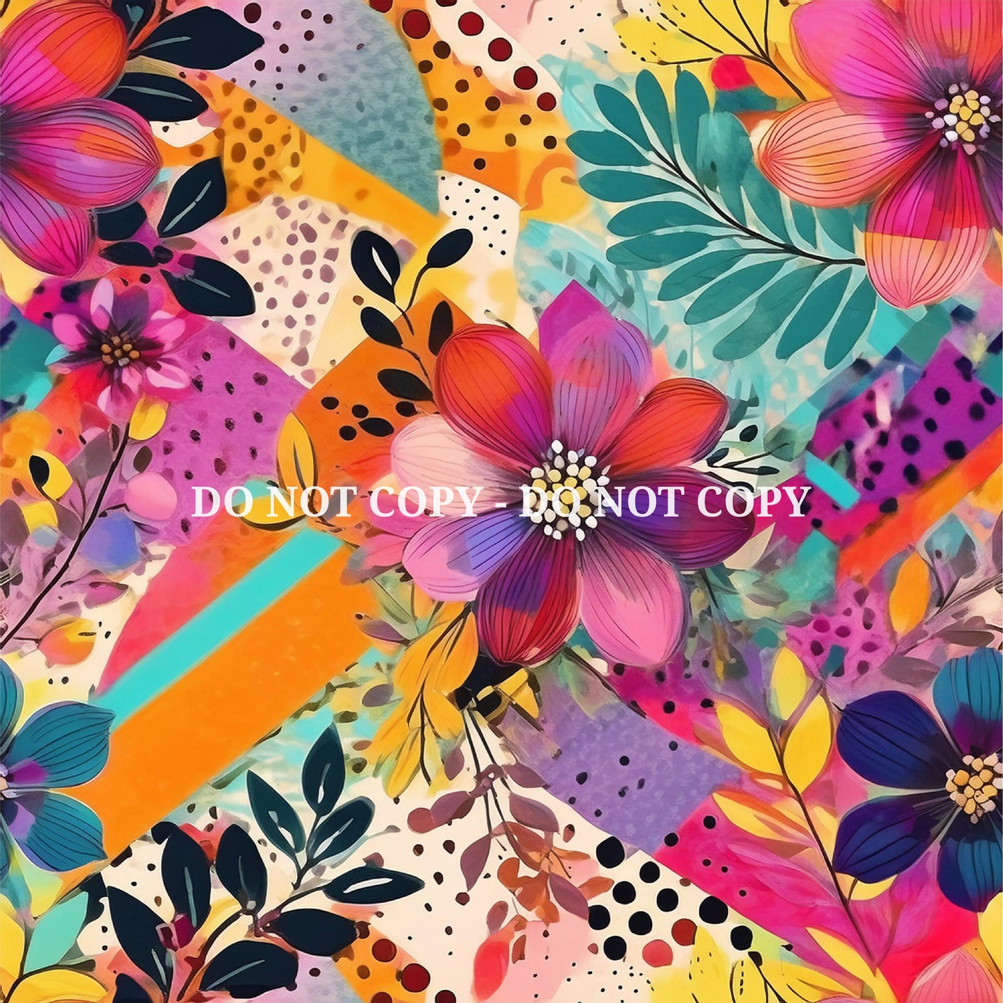 MIXED MEDIA FLOWER PATTERN VINYL - MULTIPLE VARIATIONS