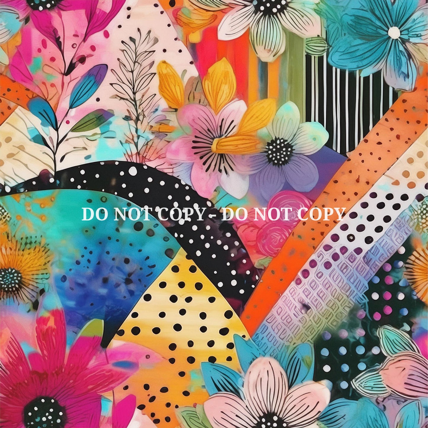 MIXED MEDIA FLOWER PATTERN VINYL - MULTIPLE VARIATIONS
