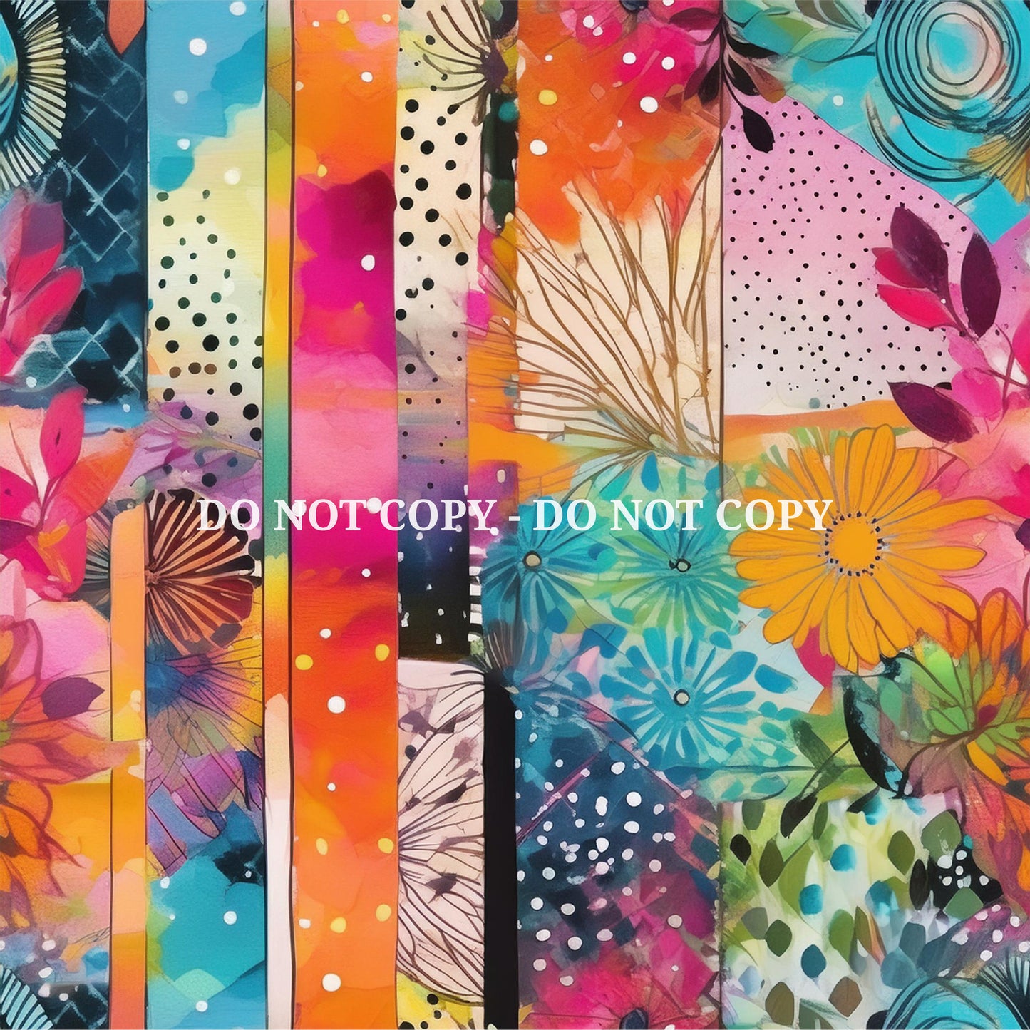 MIXED MEDIA FLOWER PATTERN VINYL - MULTIPLE VARIATIONS